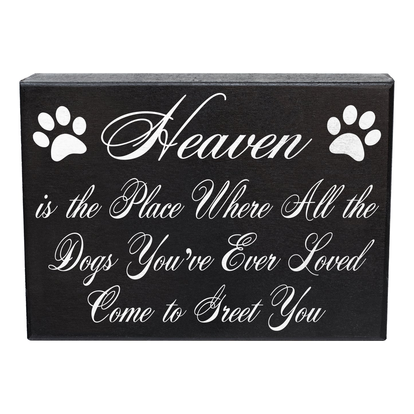 JennyGems Heaven is The Place Where All The Dogs You've Ever Loved Come to Greet You | Wood Box Sign | Memorial Plaque | Home Accent | Dog Decor | American Made