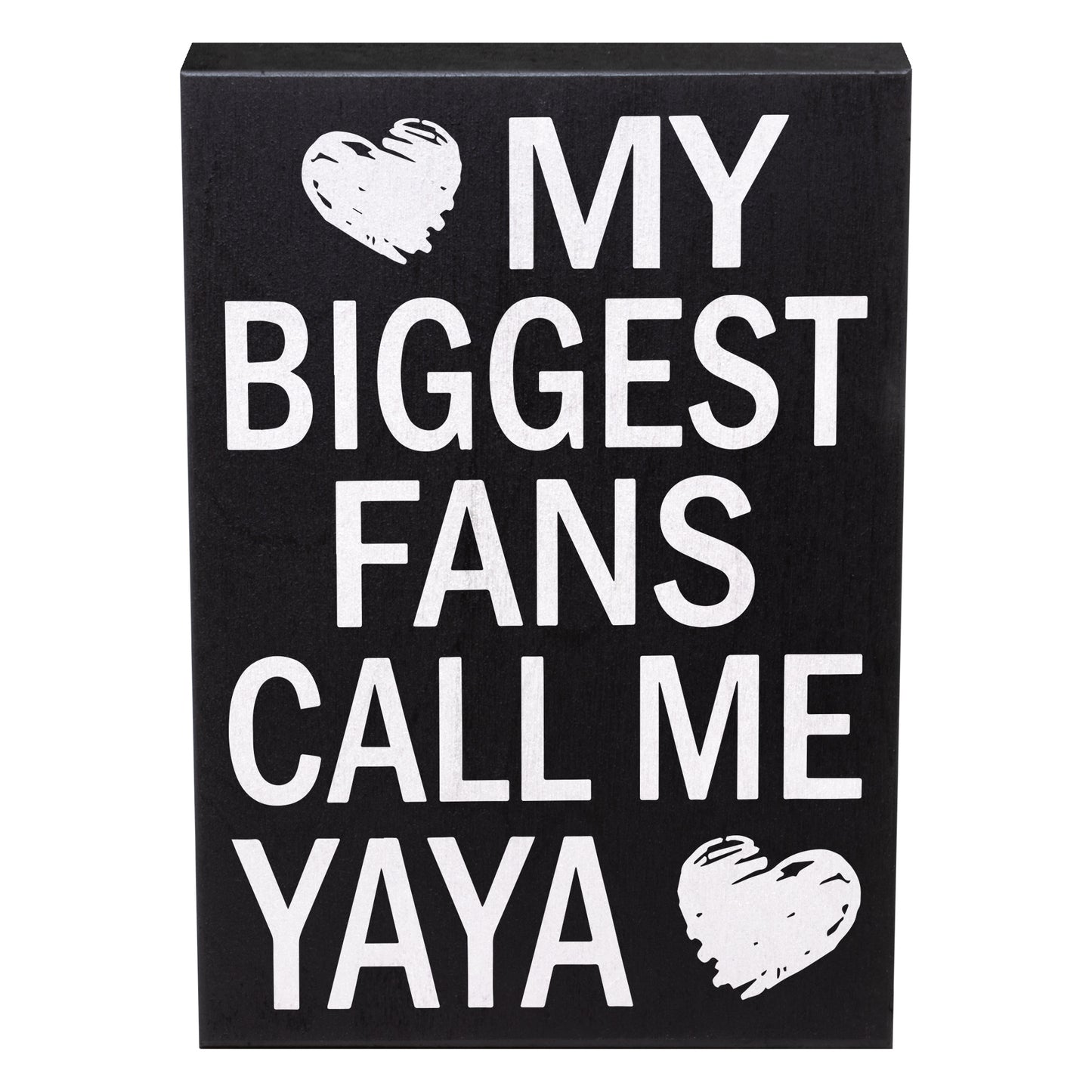 JennyGems Gifts for Yaya, Yaya Gifts from Grandkids, My Biggest Fans Call Me Yaya Wood Box Sign, Best Yaya Wall Decor, Yaya Gifts for Christmas, Yaya Birthday Gifts, Yaya Home Decor Plaque