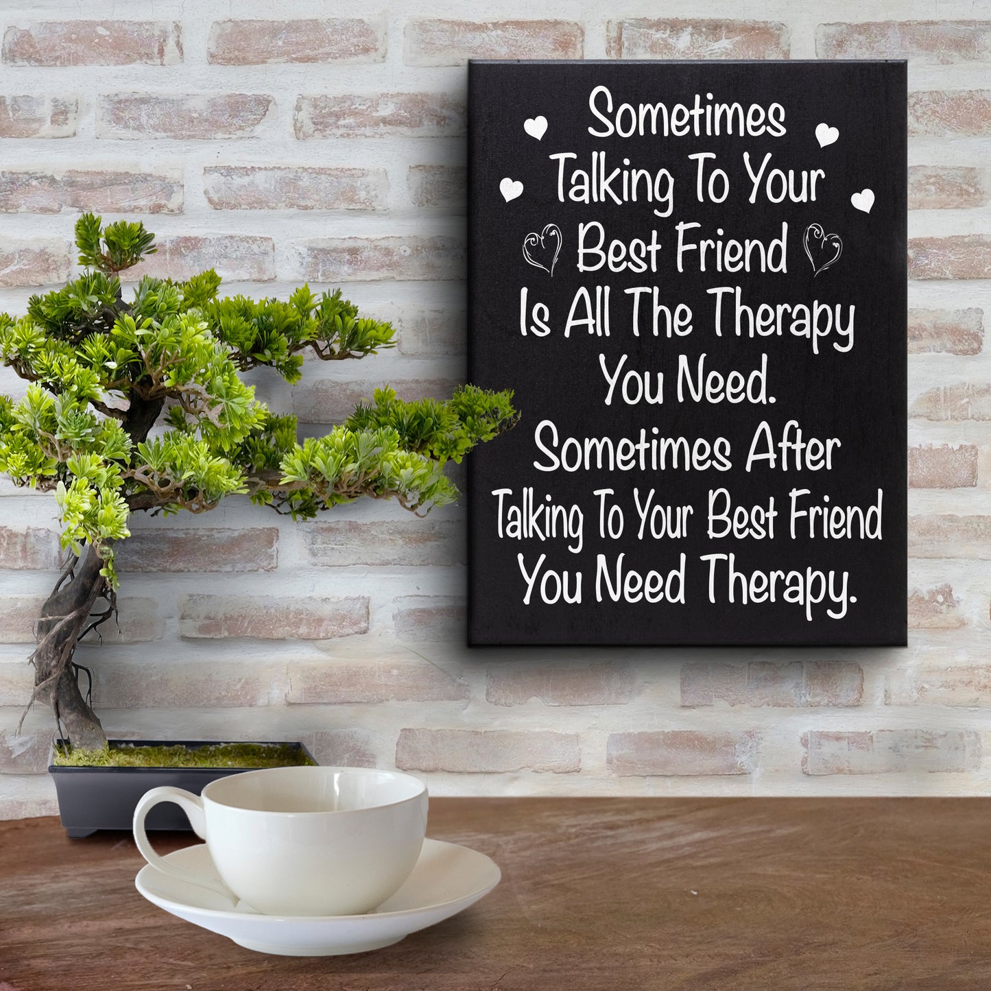 Funny Best Friend Therapy Sign – Unique Gift for Friends, Friendship Birthday Gift, Humorous Wooden Decor