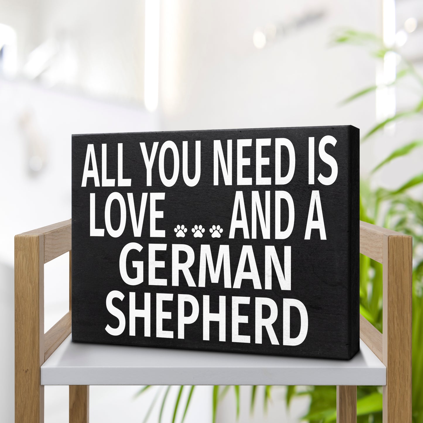 JennyGems All You Need is Love and a German Shepherd | Wooden Box Sign | German Shepherd Dog Home Accent | American Made