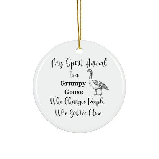 Funny Christmas Ornament - Grumpy Goose Spirit Animal, Sassy Holiday Decor, Animal Lover Gift, Quirky Xmas Decoration, Unique Tree Ornament