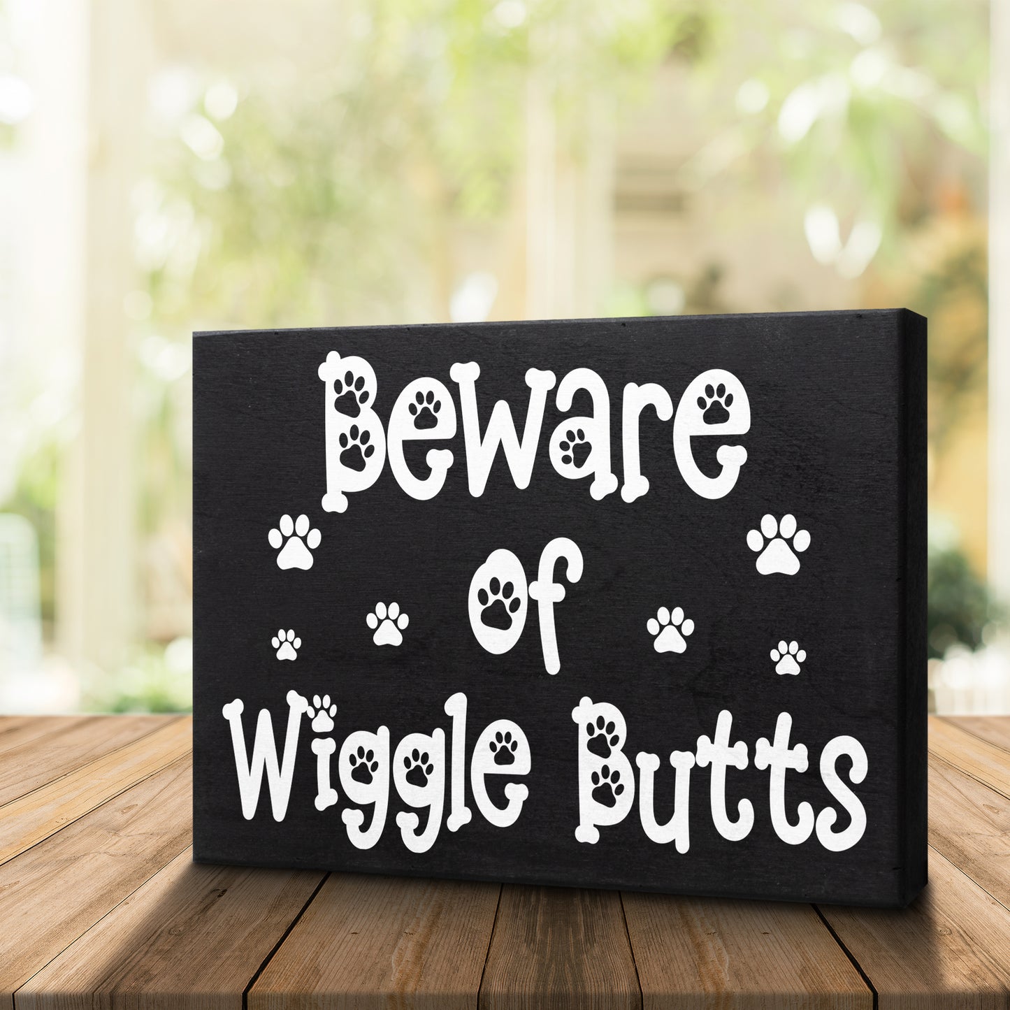 JennyGems Wigglebutts Dog Gift Sign Decor, Funny Dog Wall Art Sign, Gifts for Dog Lovers, 8x6 Inch Wood Sign, Dog Mom Gifts, Dog Signs, Gifts for Animal Lovers