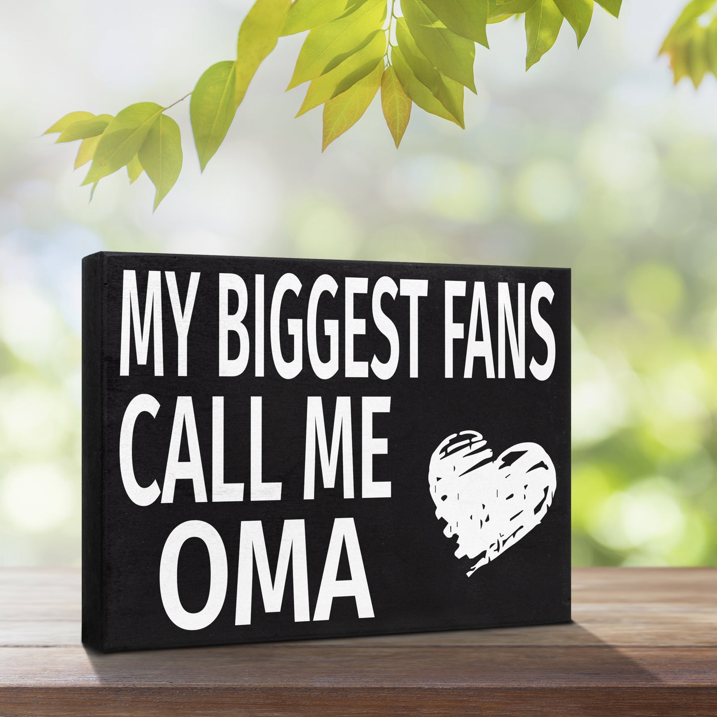 JennyGems Gifts for Oma, Oma Gifts from Granddaughter Grandson, My Biggest Fans Call Me Oma Wood Box Sign, Oma Gifts for Christmas, Oma Birthday Gifts from Grandkids, Oma Home Decor Plaque