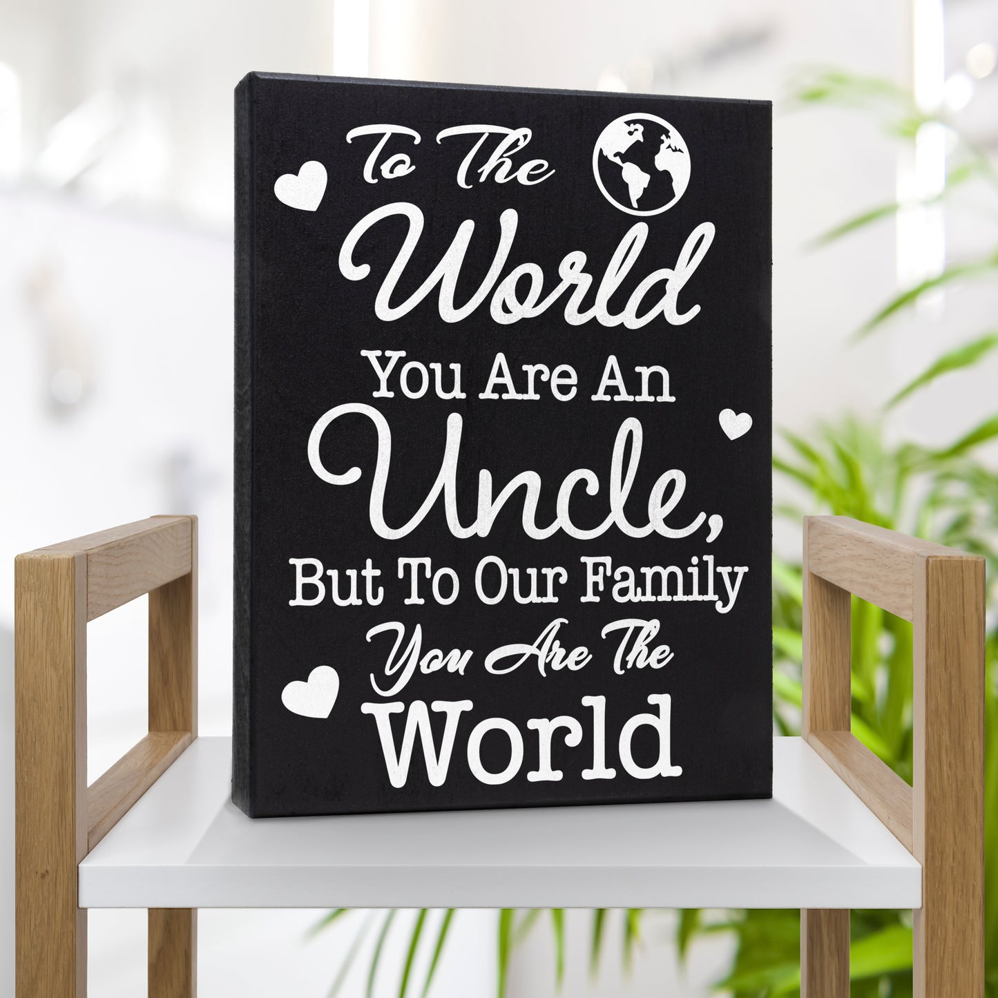 JennyGems Uncle Gifts, Gifts for Uncle, Best Uncle Gifts, Birthday Gifts for Uncle From Niece Nephew, 6x8 Inch Wood Sign, Meaningful Tabletop and Shelf Decoration, Uncle Decor, Made in USA