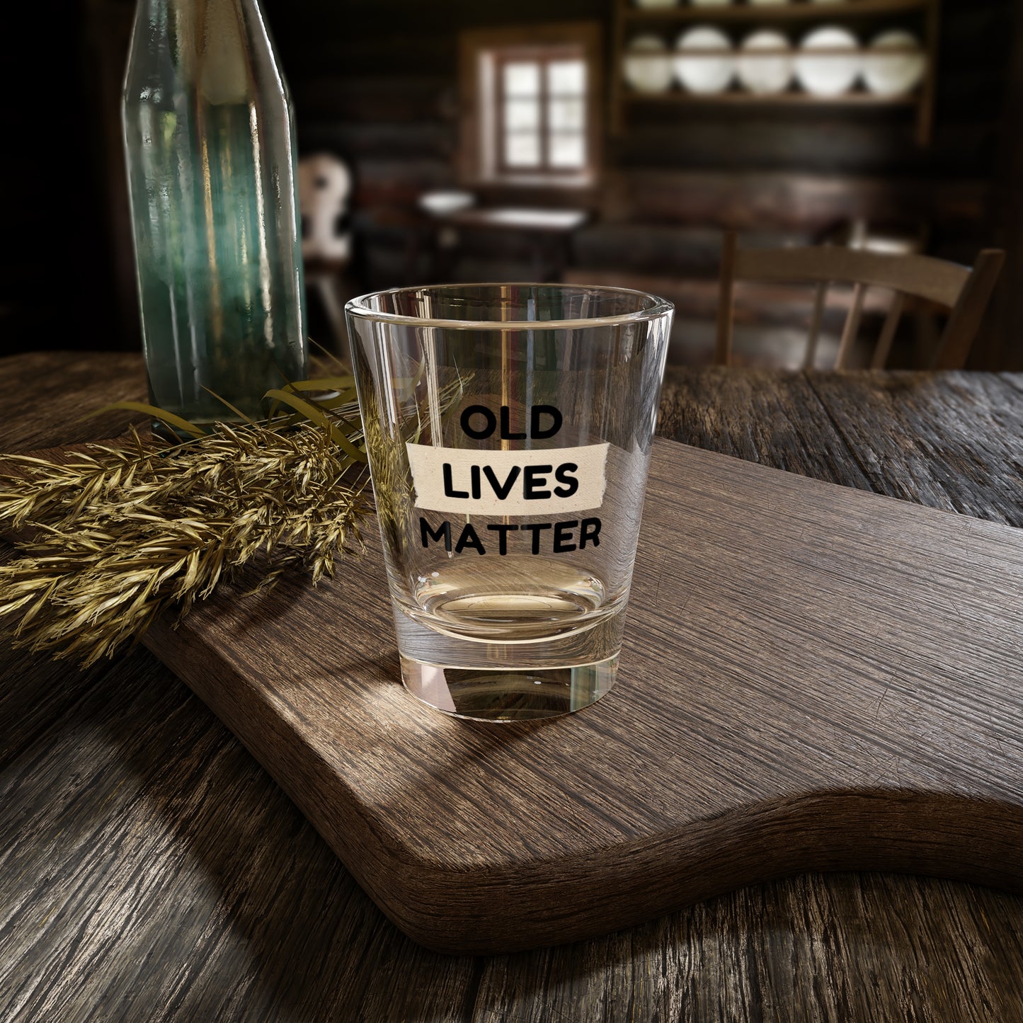 Funny Shot Glass Old Lives Matter | Gag Gift and Sarcastic Joke For Elderly Grandpa |Retirement Gift and Birthday Present