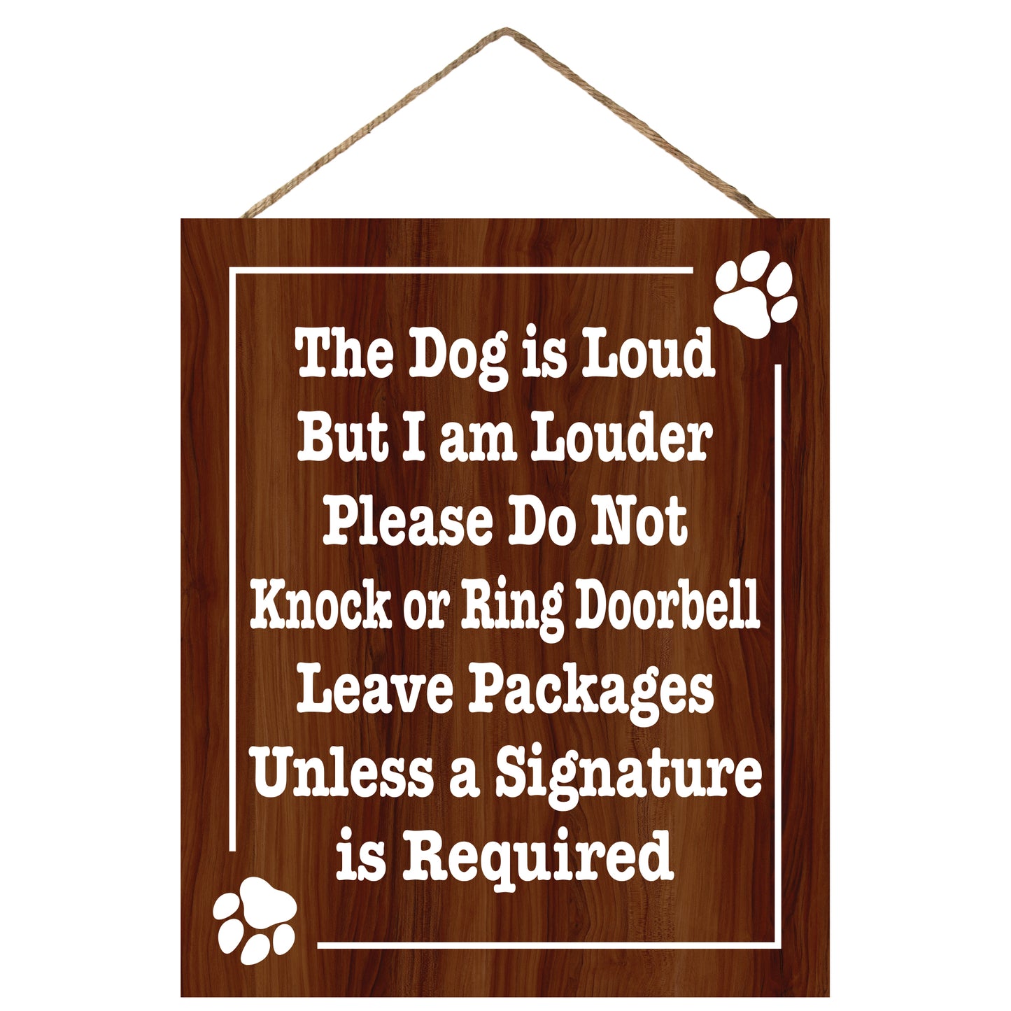 JennyGems No Soliciting Sign for House, Dog Is Loud But I Am Louder Do Not Knock or Ring Doorbell, Funny No Soliciting Sign for Home Yard Door Business, 10x12 Inch Rustic Wood Sign