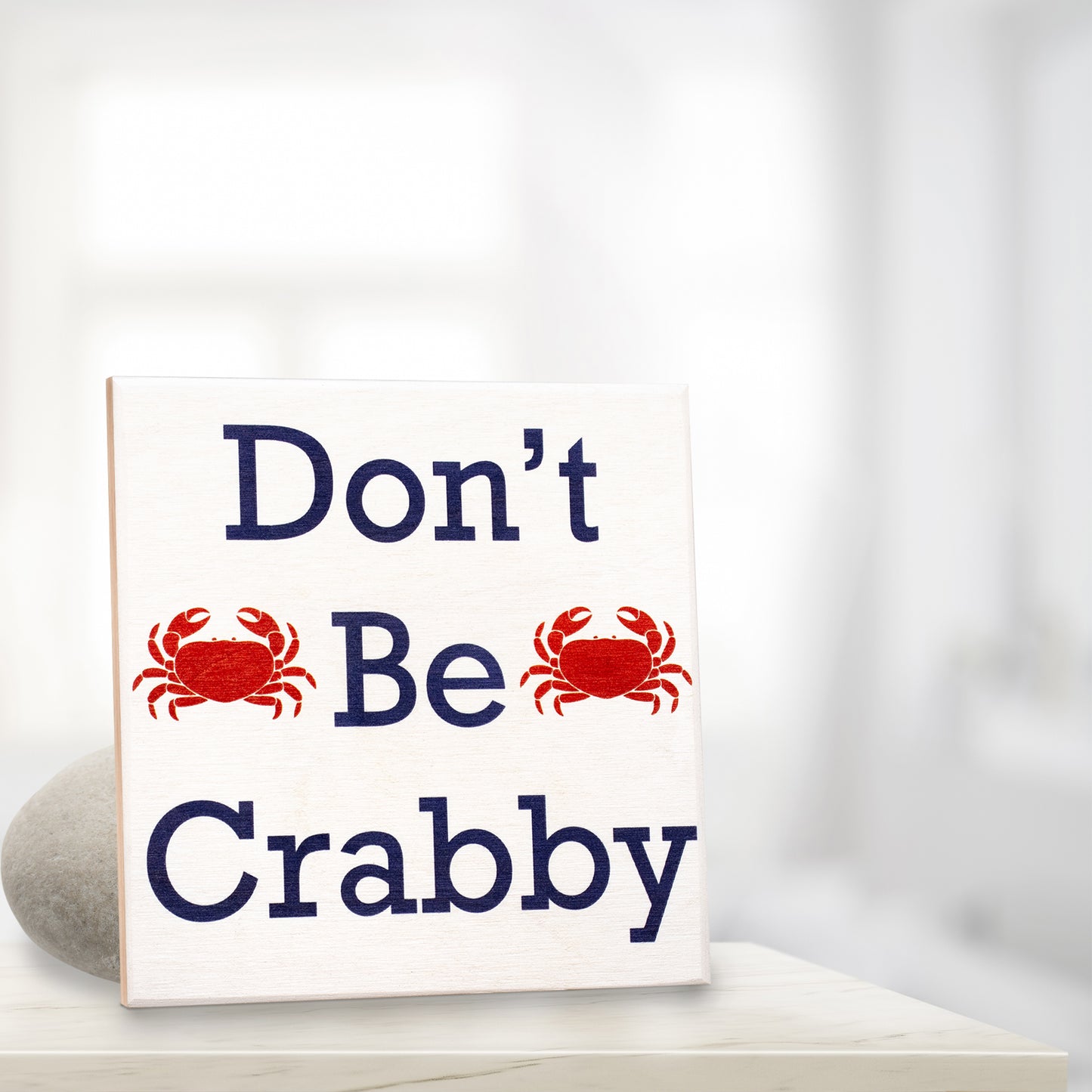 JennyGems Don't Be Crabby | Funny Beach House Sign | Wood Sign | Mom Gifts | Boater Gifts | Coastal Decor | Made in USA