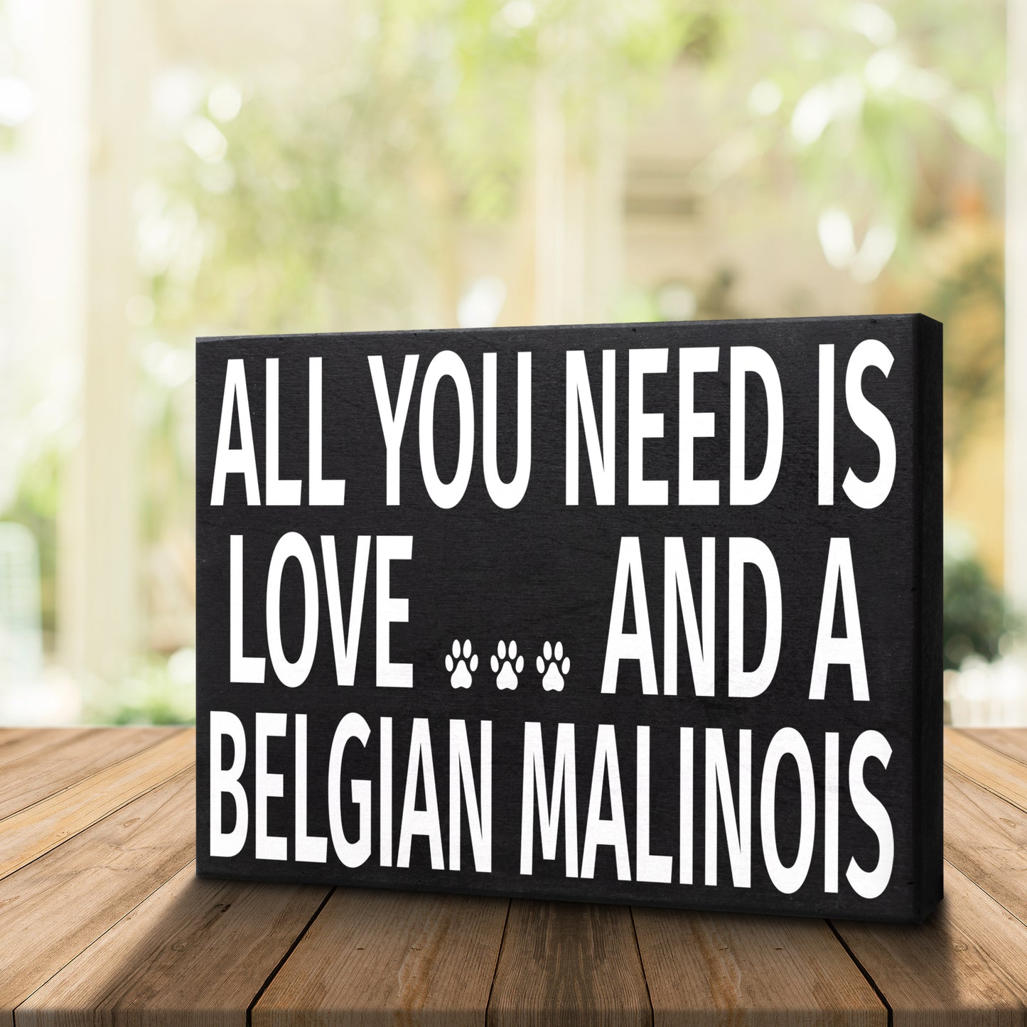 JennyGems All You Need Is Love and a Belgian Malinois Wooden Sign, Belgian Malinois Mom, Belgian Malinois Gifts, Made in USA