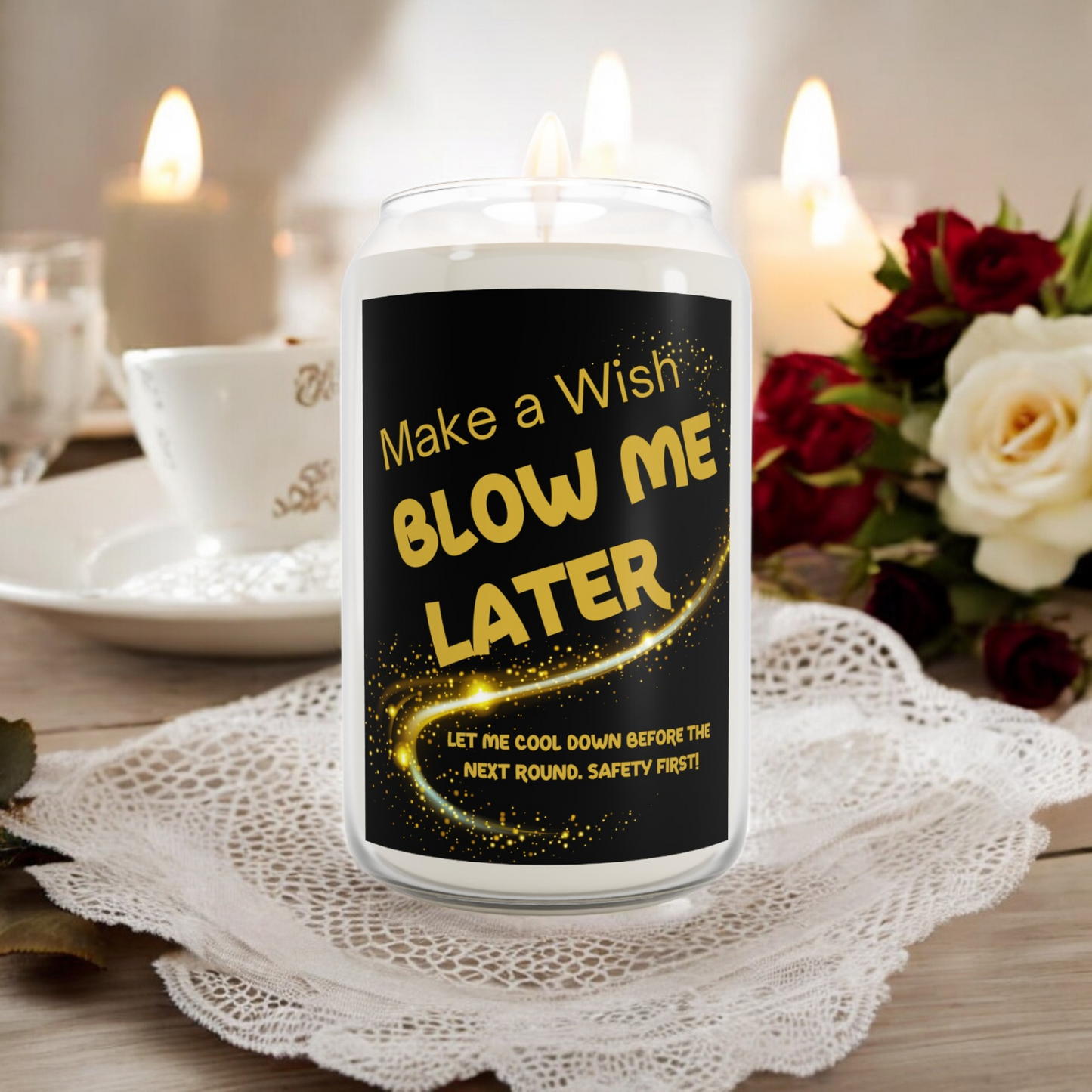 Sexy Candle Make a Wish Blow Me Later, Funny Romantic Gift Couples, Date Night Candle, 13.75 oz Soy Candle, Funny Valentines Gift