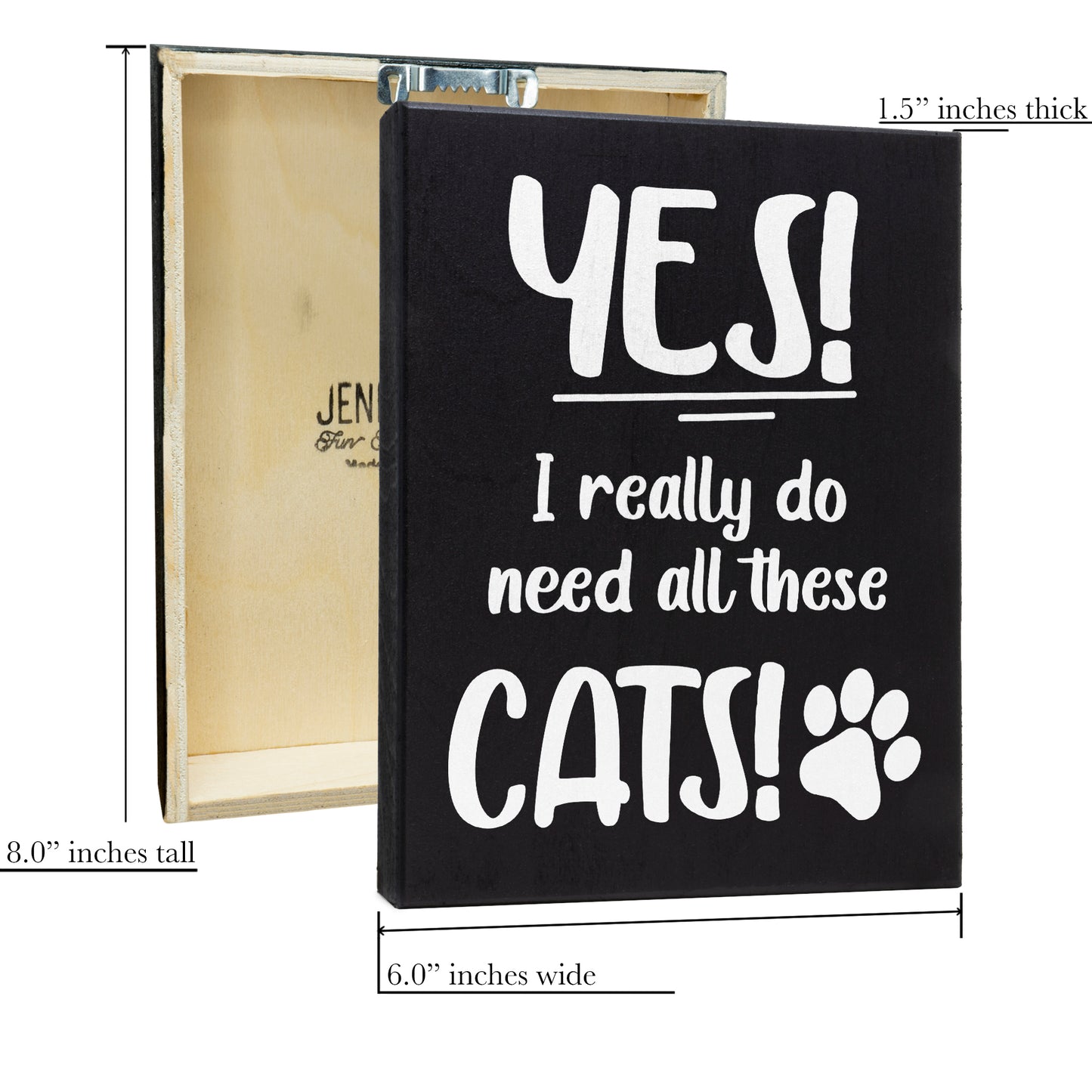 JennyGems Gifts for Cat Lovers, Yes I Really Do Need All These Cats 6x8 Inch Wood Sign, Cat Stuff for Cat Lovers, Cat Lover Gifts Crazy Cat Lady Gifts, Funny Cat Signs, Cat Mom Gifts Cat Decor