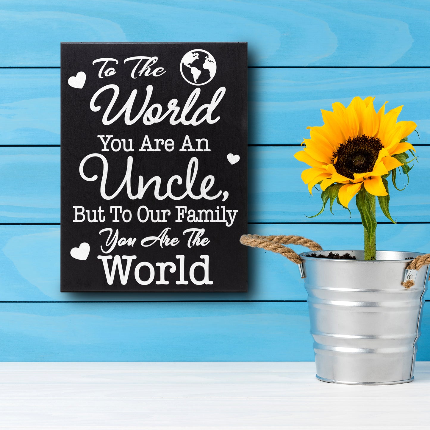 JennyGems Uncle Gifts, Gifts for Uncle, Best Uncle Gifts, Birthday Gifts for Uncle From Niece Nephew, 6x8 Inch Wood Sign, Meaningful Tabletop and Shelf Decoration, Uncle Decor, Made in USA