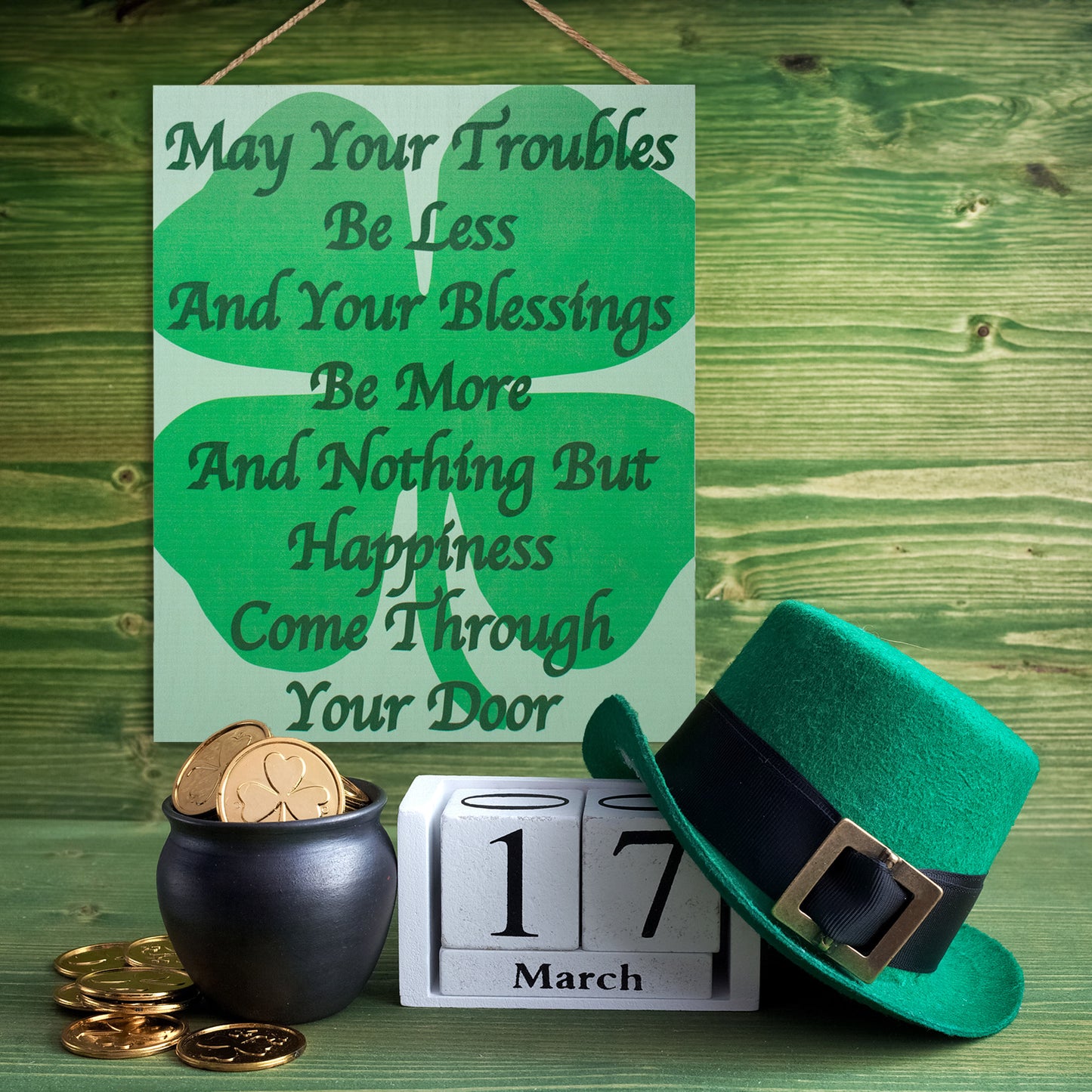 Irish Blessing Sign, Irish Gifts, May Your Troubles Be Less Wooden Sign, Irish Prayer