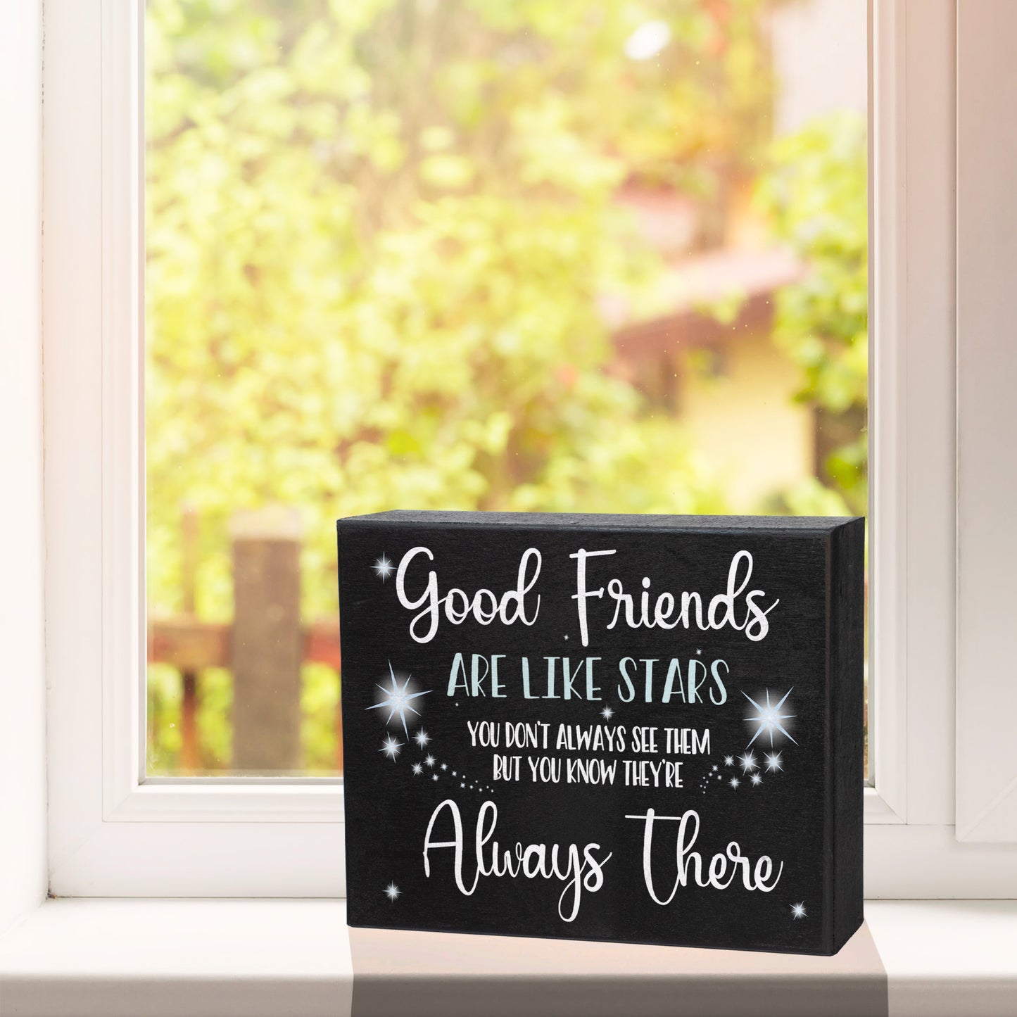 JennyGems Good Friends Are Like Stars, Friendship Gifts, Birthday Gifts for Friends, 8x6 Inch Wood Sign, Good Friends Gifts Sign Decor, Graduation Going Away Gifts for Friend