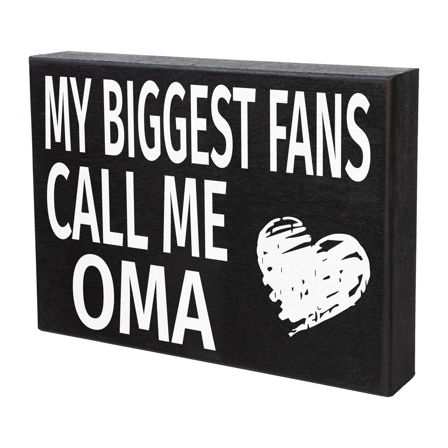 JennyGems Gifts for Oma, Oma Gifts from Granddaughter Grandson, My Biggest Fans Call Me Oma Wood Box Sign, Oma Gifts for Christmas, Oma Birthday Gifts from Grandkids, Oma Home Decor Plaque