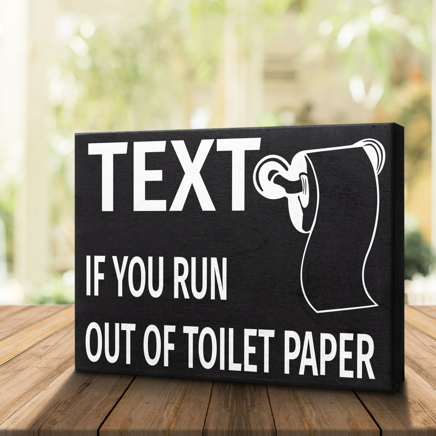 JennyGems Funny Farmhouse Bathroom Signs, Text If You Run Out Of Toilet Paper, 8x6 Inch Wood Sign, Cute Guest Bathroom Wall Art, Funny Bathroom Decor, Bathroom Wall Decor