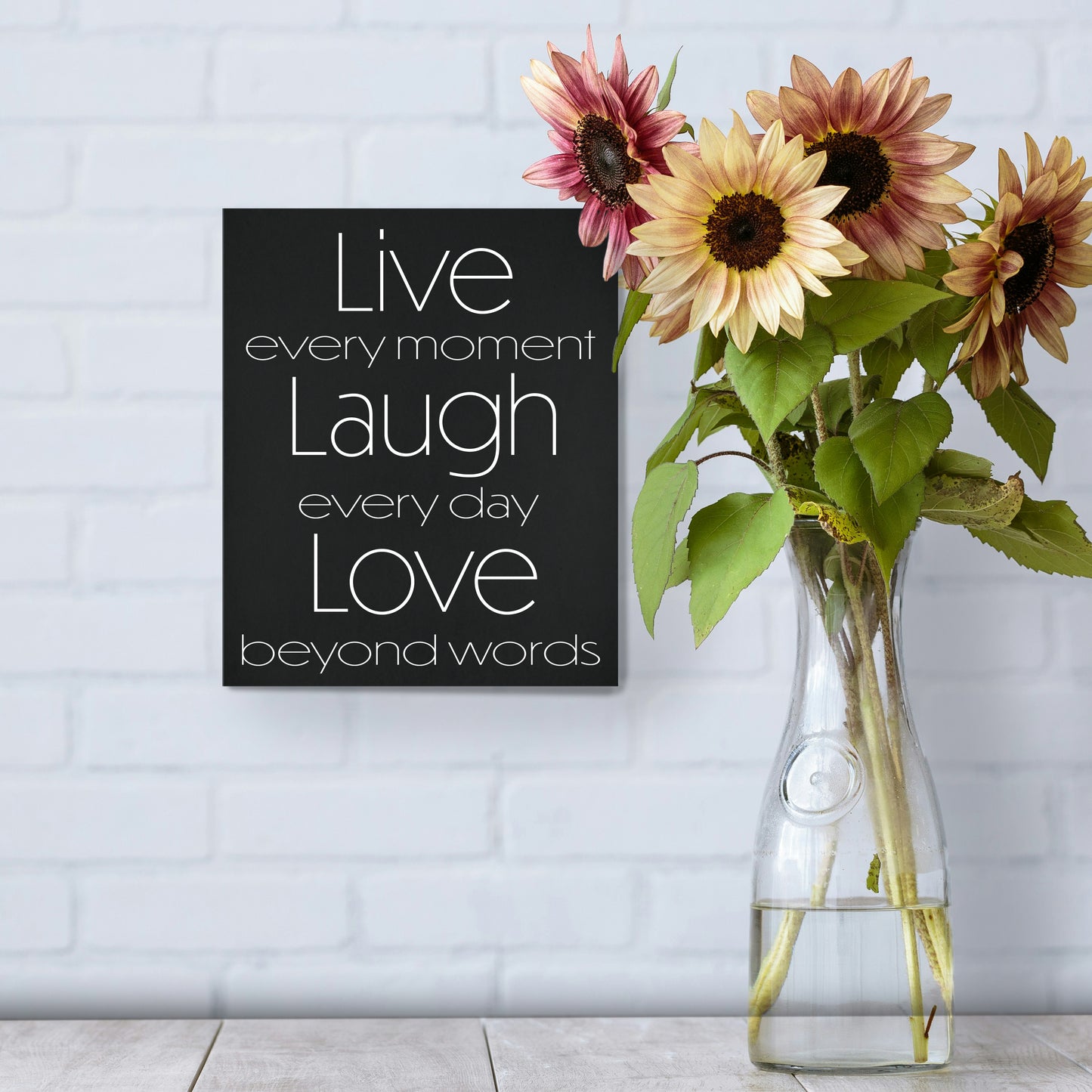 JennyGems Live Laugh Love Wooden Sign, Farmhouse Modern, Inspirational Decor, Made in USA