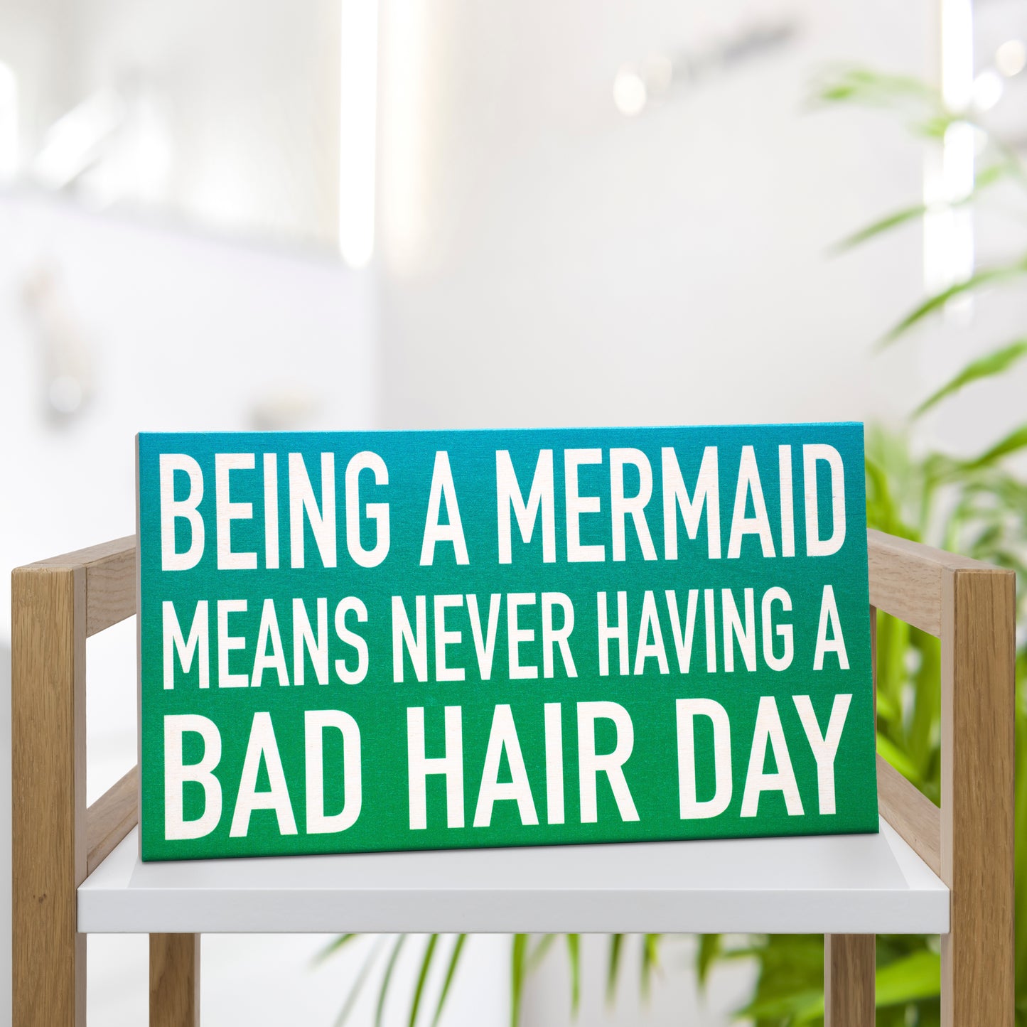 JennyGems Funny Gifts, 9.5x5.5 Inch Wood Sign, Funny Mermaid Wall Signs, Mermaid Decor, Mermaid Gifts, Beach Decor, Beach House Signs