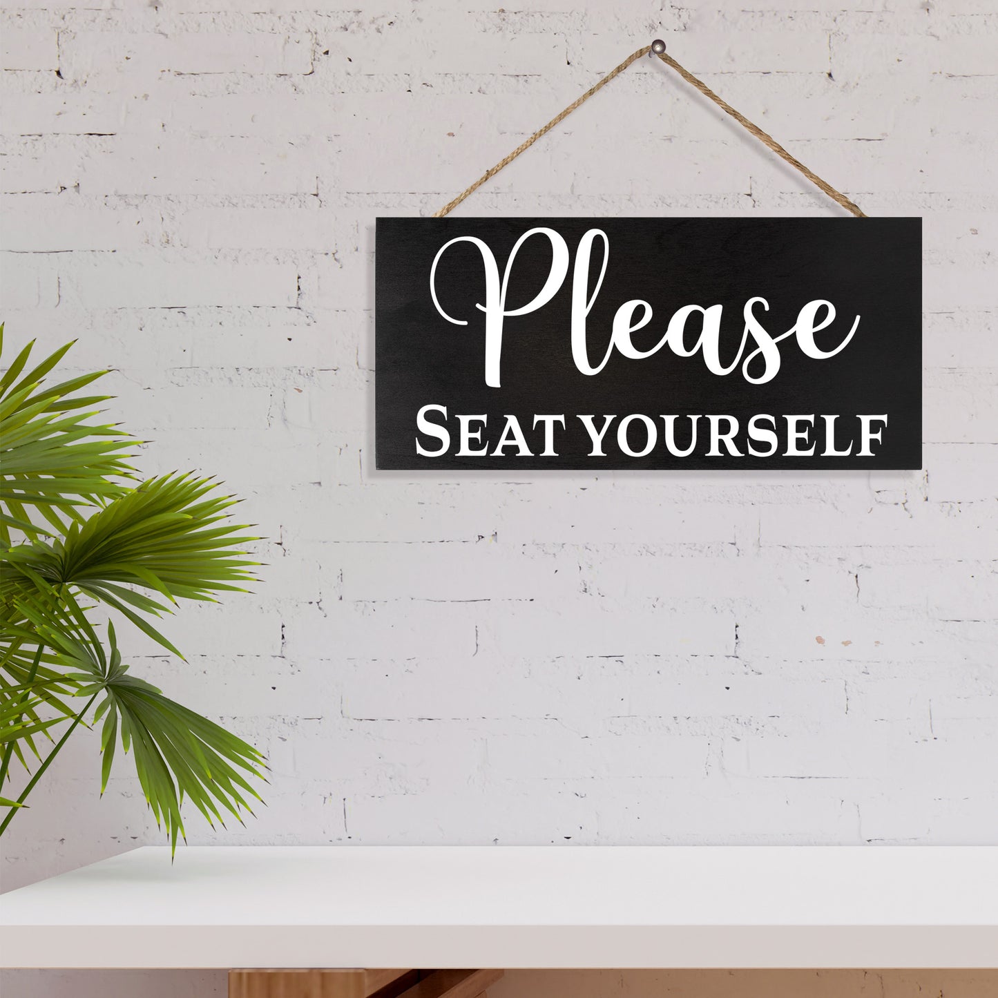 JennyGems Funny Bathroom Signs, Please Seat Yourself Wooden Sign, Farmhouse Bathroom Decor, Bathroom Wall Art, Funny Bathroom Humor