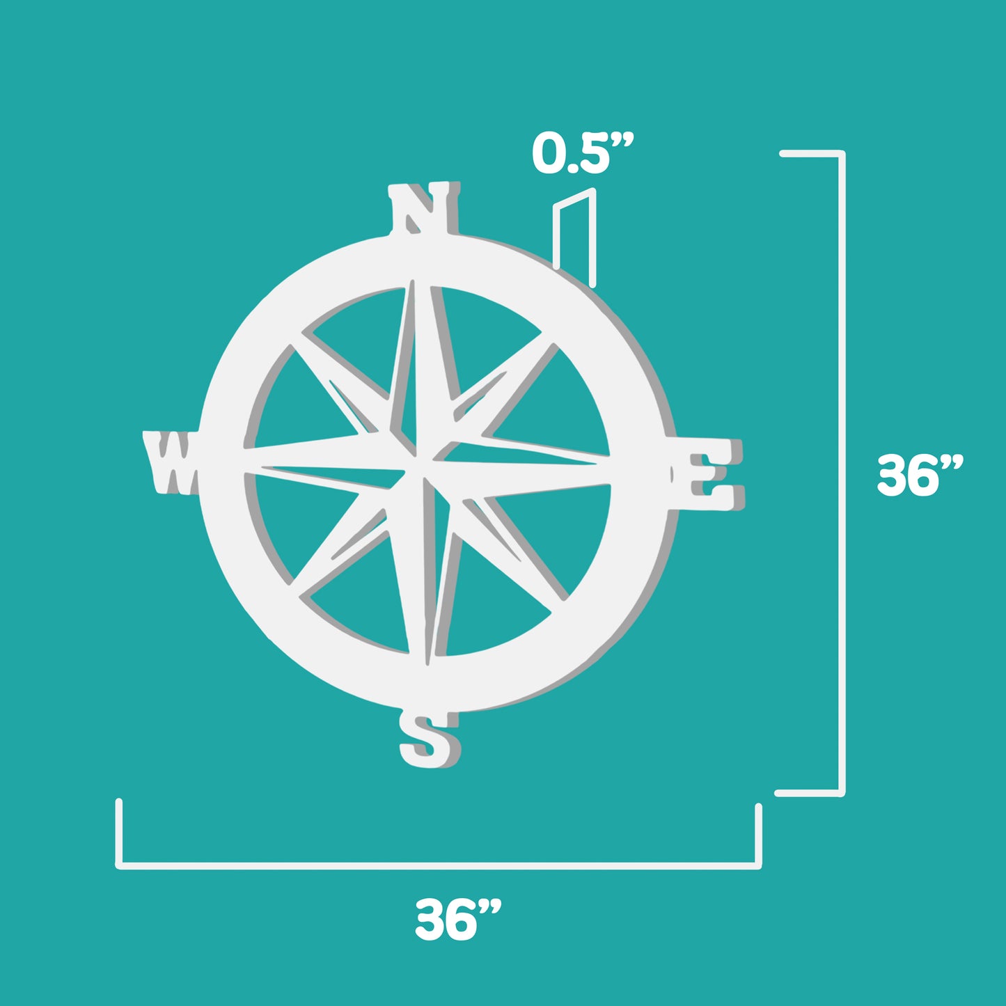 Nautical Compass Sign - Outdoor PVC (3 Foot)