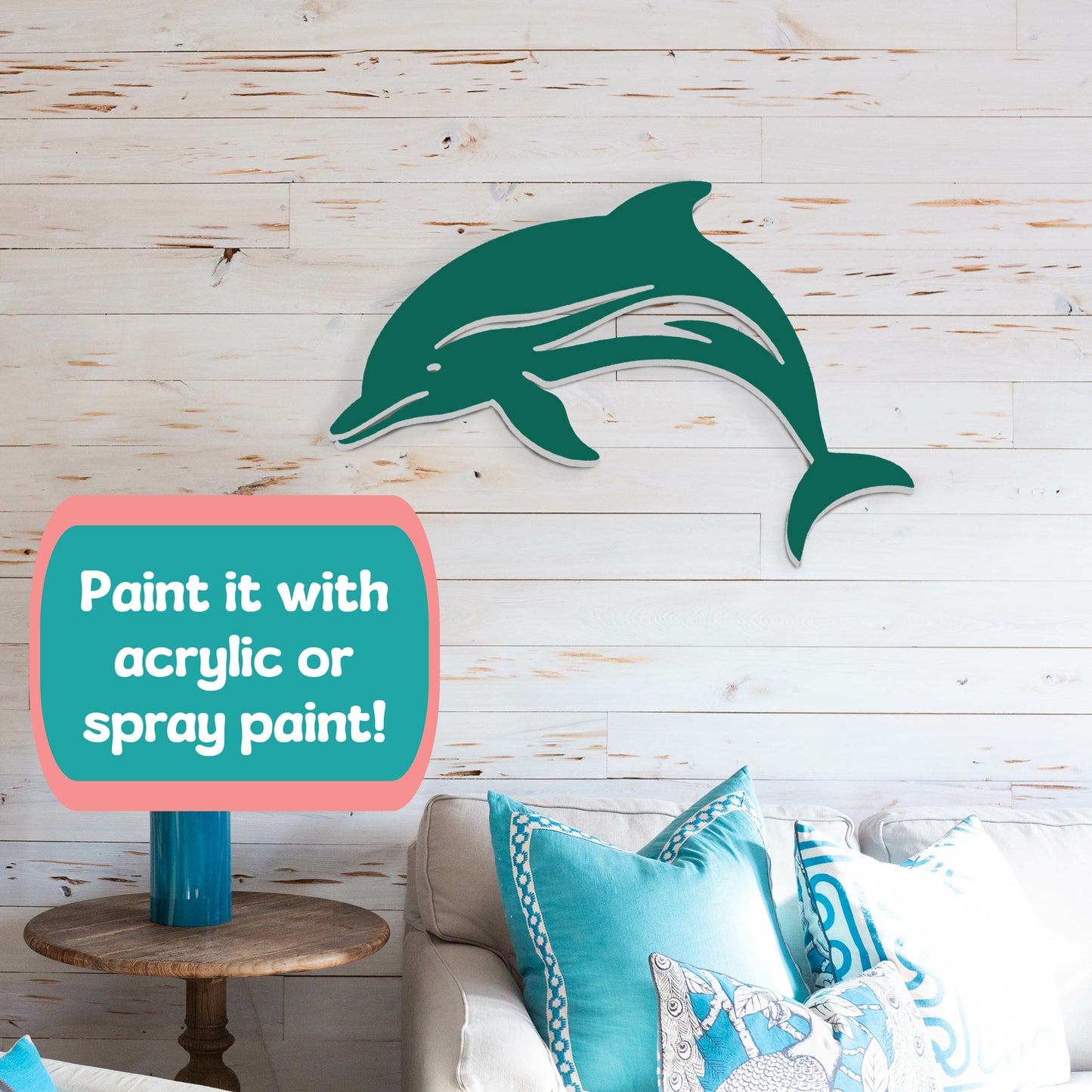 Outdoor PVC Dolphin Sign, 4 Foot