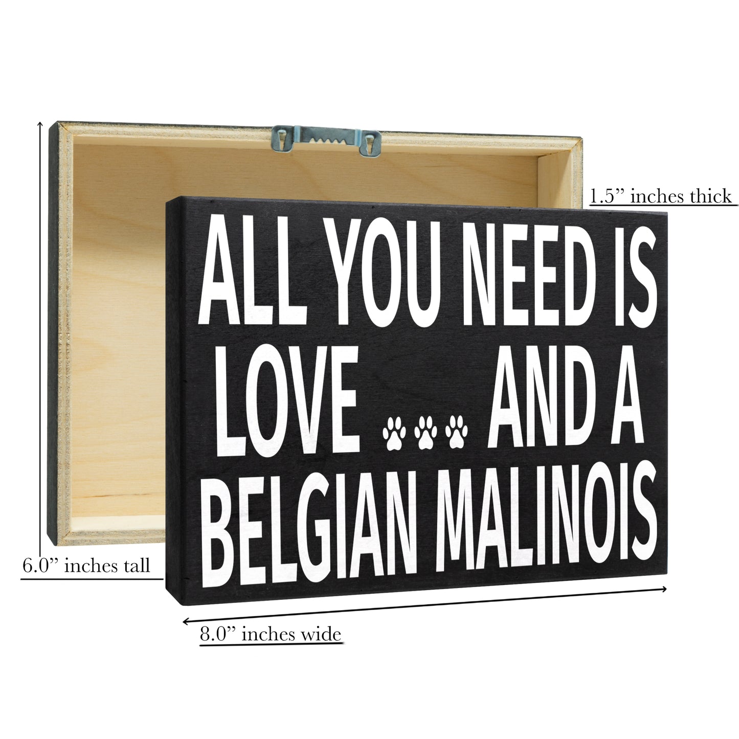 JennyGems All You Need Is Love and a Belgian Malinois Wooden Sign, Belgian Malinois Mom, Belgian Malinois Gifts, Made in USA