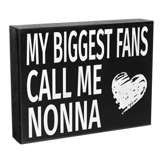 JennyGems Gifts for Nonna, Nonna Gifts from Granddaughter Grandson, My Biggest Fans Call Me Nonna Wood Box Sign, Nonna Gifts for Christmas, Nonna Birthday Gifts from Grandkids