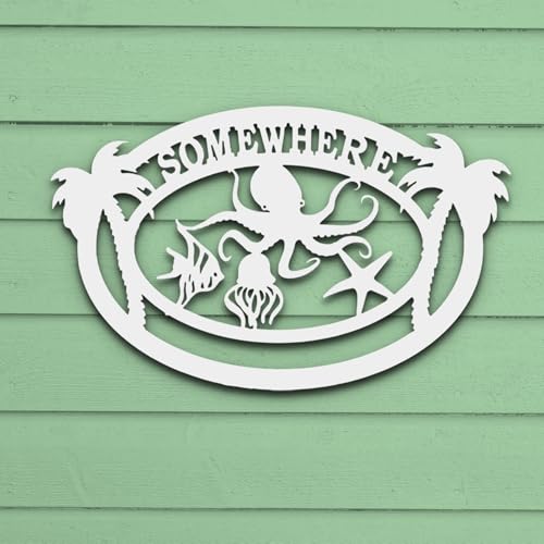 Outdoor Somewhere PVC Coastal Sign, 3 Foot