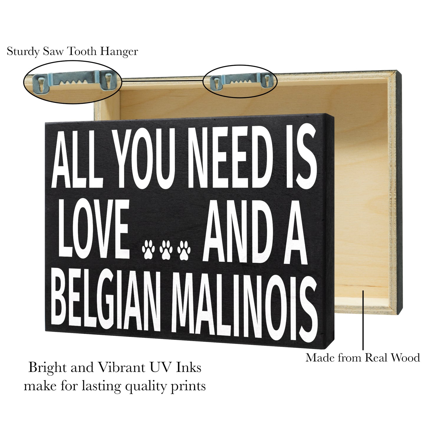 JennyGems All You Need Is Love and a Belgian Malinois Wooden Sign, Belgian Malinois Mom, Belgian Malinois Gifts, Made in USA