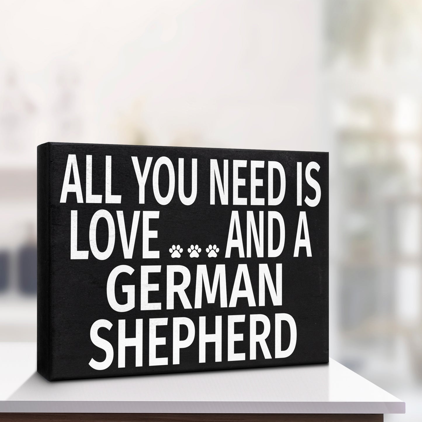 JennyGems All You Need is Love and a German Shepherd | Wooden Box Sign | German Shepherd Dog Home Accent | American Made