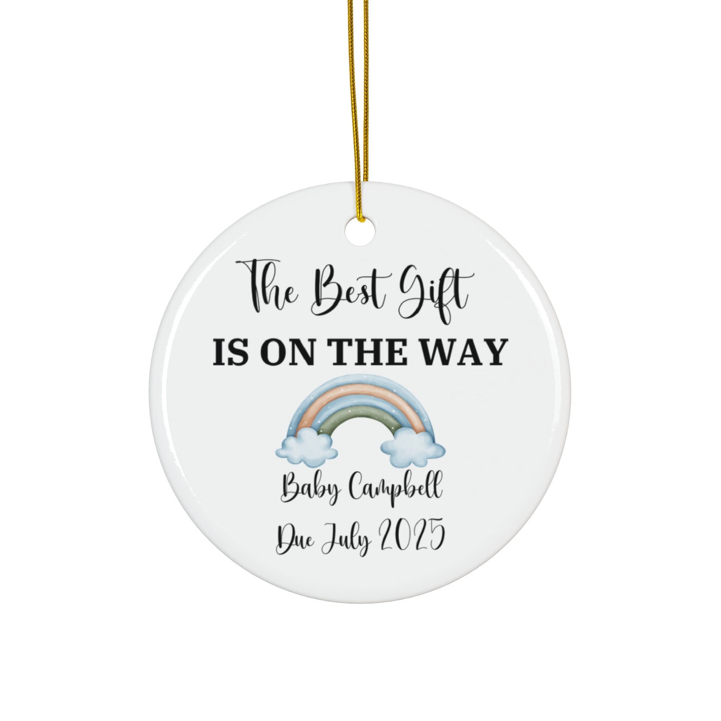 Personalized Pregnancy Announcement with Name and Date, Best Gift is On the Way Ornament, Baby Announcement Expecting Parents