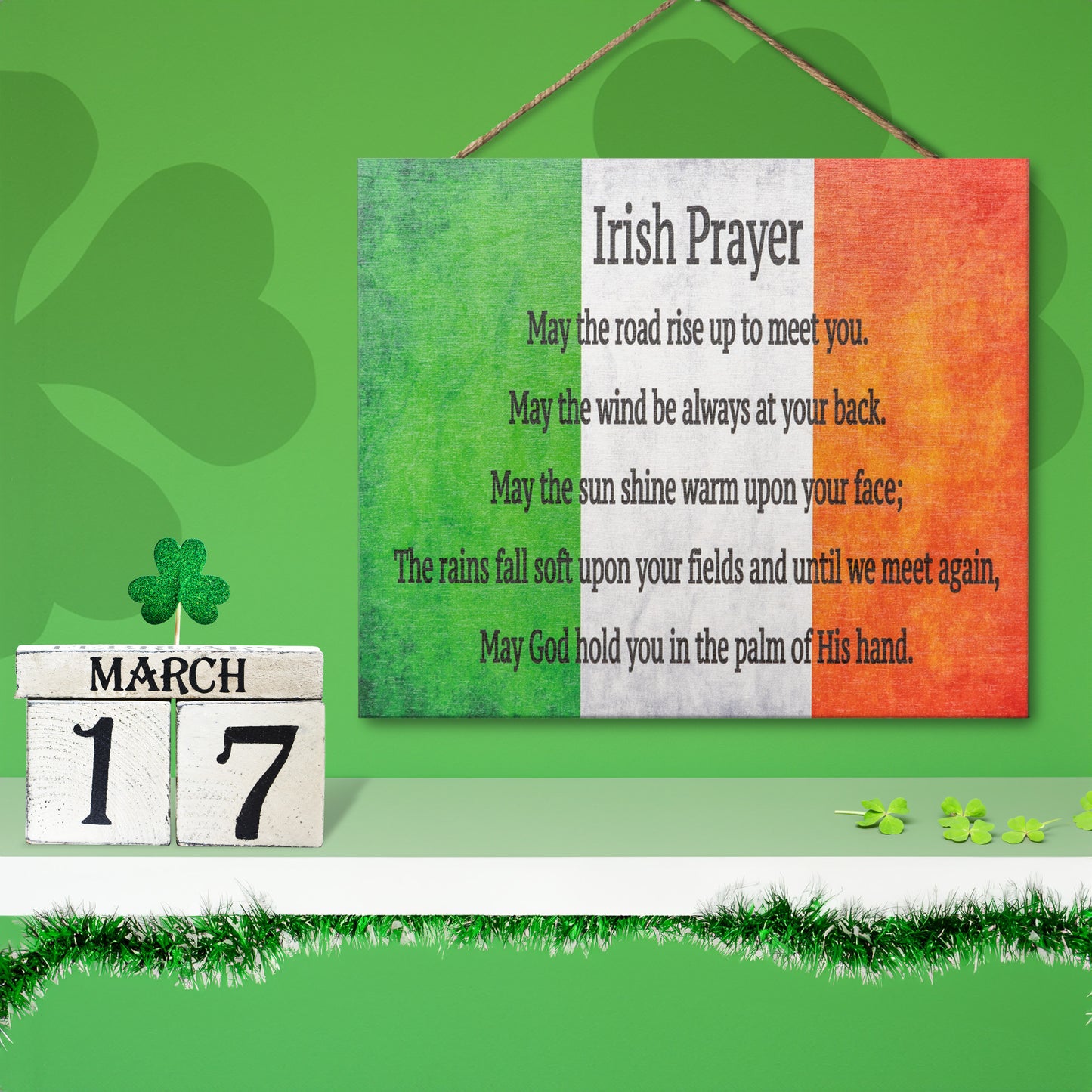 JennyGems Irish Prayer Wooden Sign, May the Road Rise Up To Meet You, 10x12 Hanging Wood Sign, Celtic Gifts, Irish Gifts, American Made