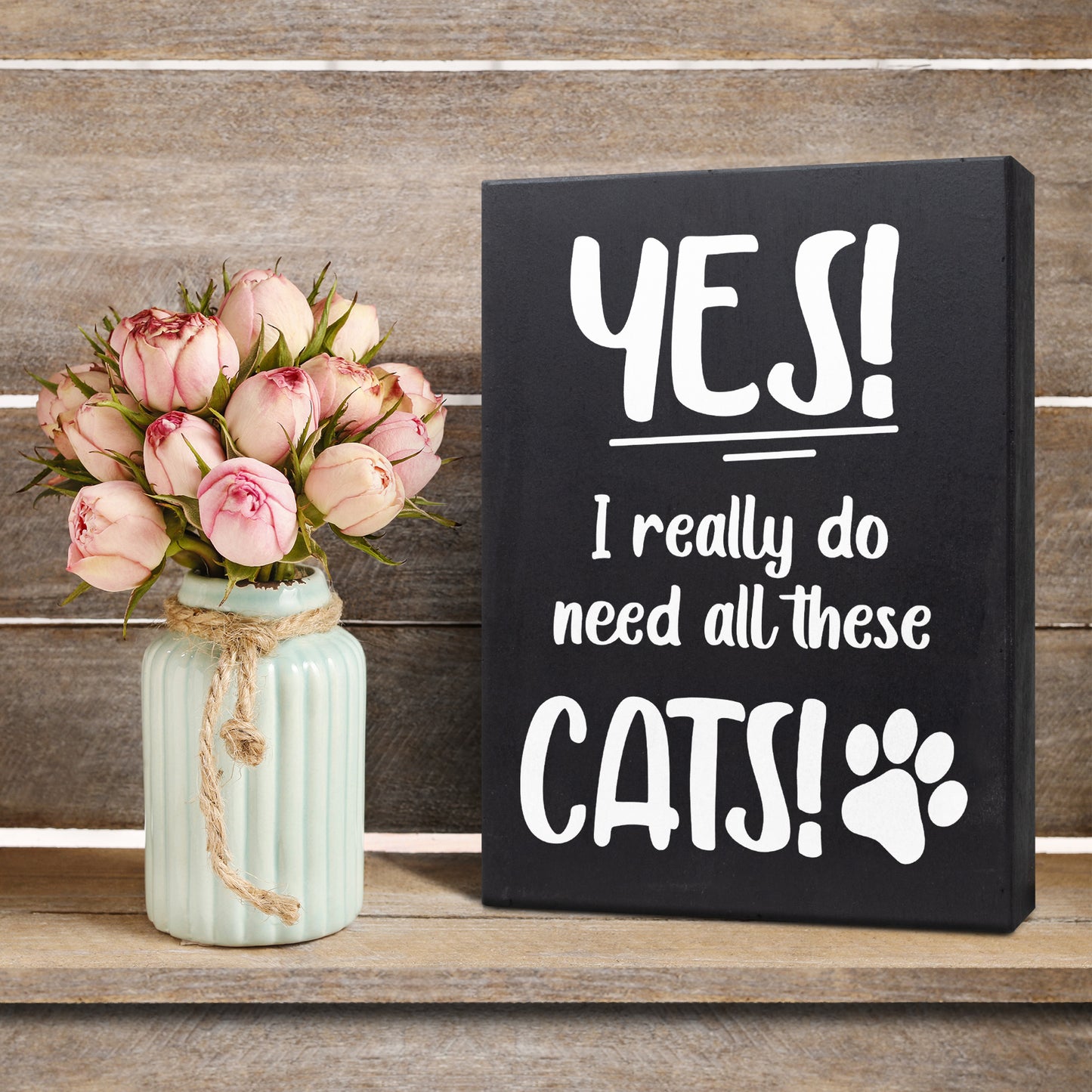 JennyGems Gifts for Cat Lovers, Yes I Really Do Need All These Cats 6x8 Inch Wood Sign, Cat Stuff for Cat Lovers, Cat Lover Gifts Crazy Cat Lady Gifts, Funny Cat Signs, Cat Mom Gifts Cat Decor