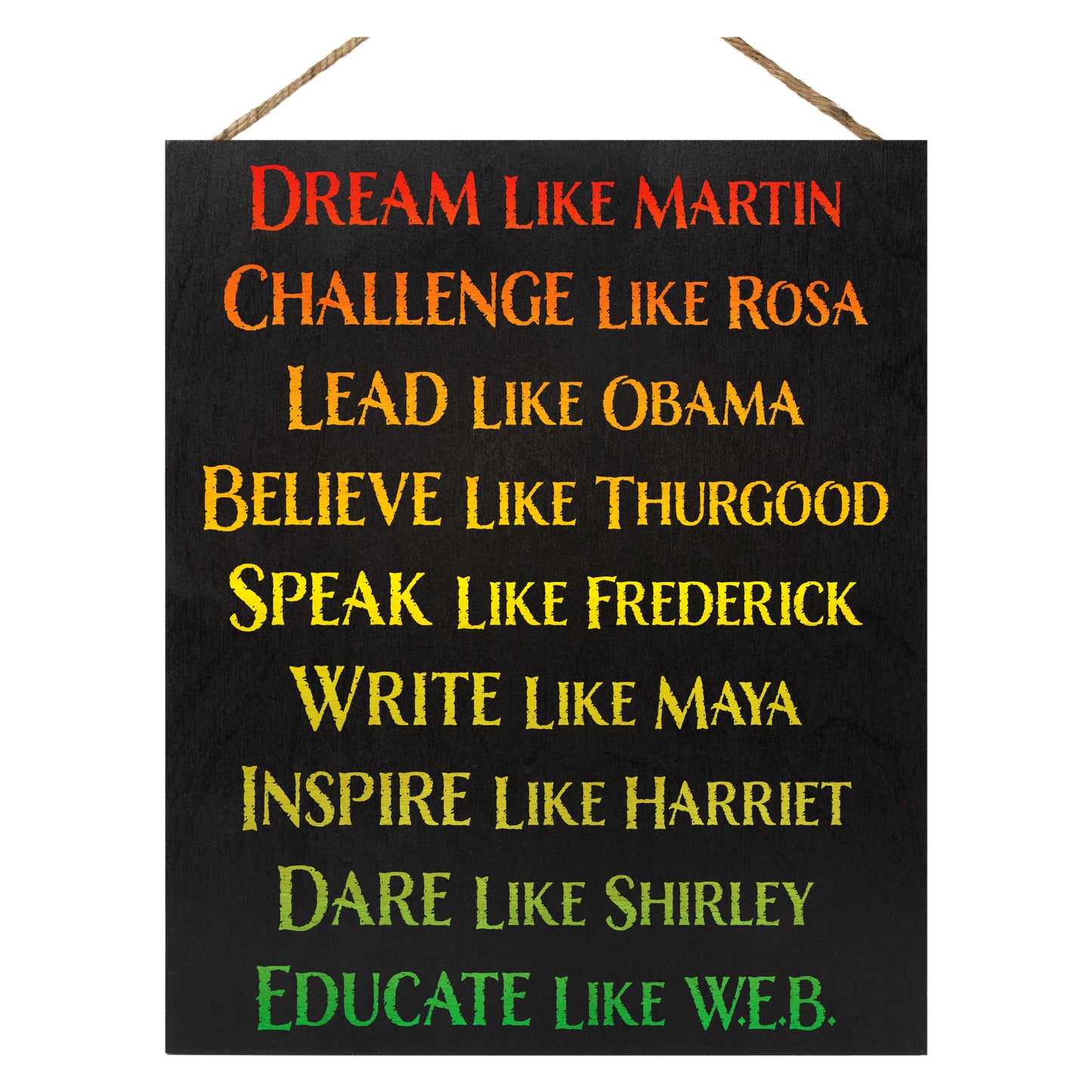 JennyGems Black History Sign Decor Gift, Influential People in History, Wall Hanging, Made in USA