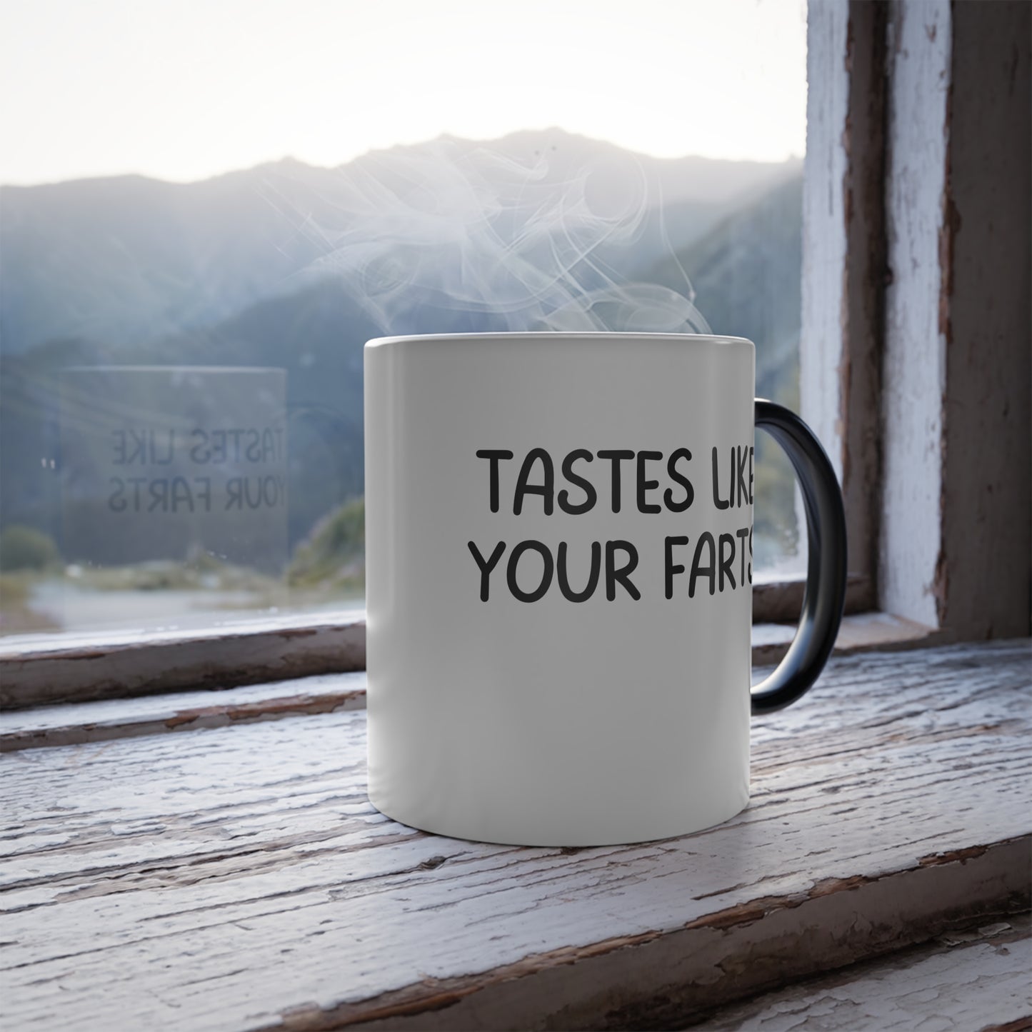 Funny Coffee Mug - Tastes Like Your Farts, Inappropriate Adult Humor Gift, Color-Changing Morphing Mug, 11oz