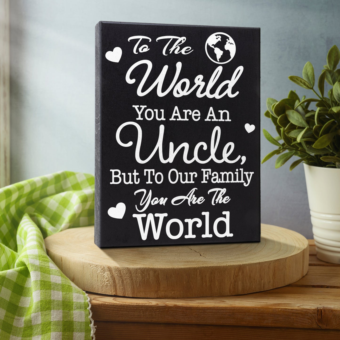 JennyGems Uncle Gifts, Gifts for Uncle, Best Uncle Gifts, Birthday Gifts for Uncle From Niece Nephew, 6x8 Inch Wood Sign, Meaningful Tabletop and Shelf Decoration, Uncle Decor, Made in USA