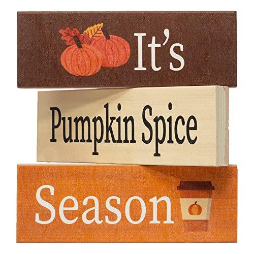 JennyGems It's Pumpkin Spice Season, Fall Decor, Harvest, Fall Room Decor, Autumn Decor, Fall Decorations for Home, Fall Home, Tabletop, Tiered Tray, Made in USA