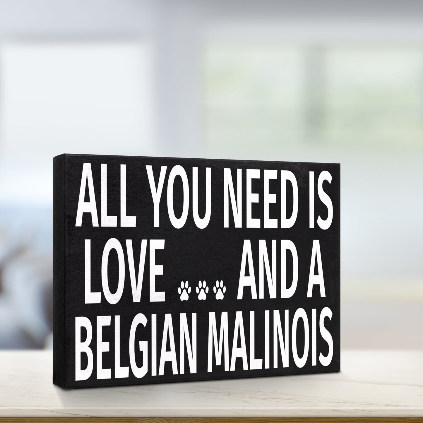 JennyGems All You Need Is Love and a Belgian Malinois Wooden Sign, Belgian Malinois Mom, Belgian Malinois Gifts, Made in USA