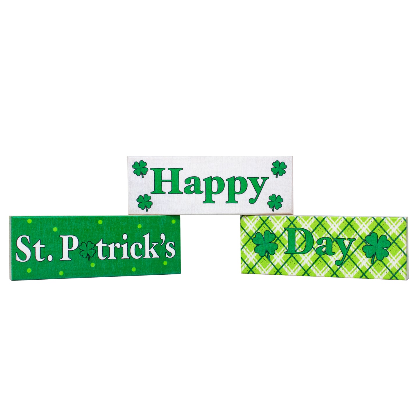 JennyGems St Patricks Day Decorations, Happy St. Patrick's Day, St Patricks Day Tiered Tray Decor, Irish Decor, 3 Piece Wooden Block Set, Irish Gifts