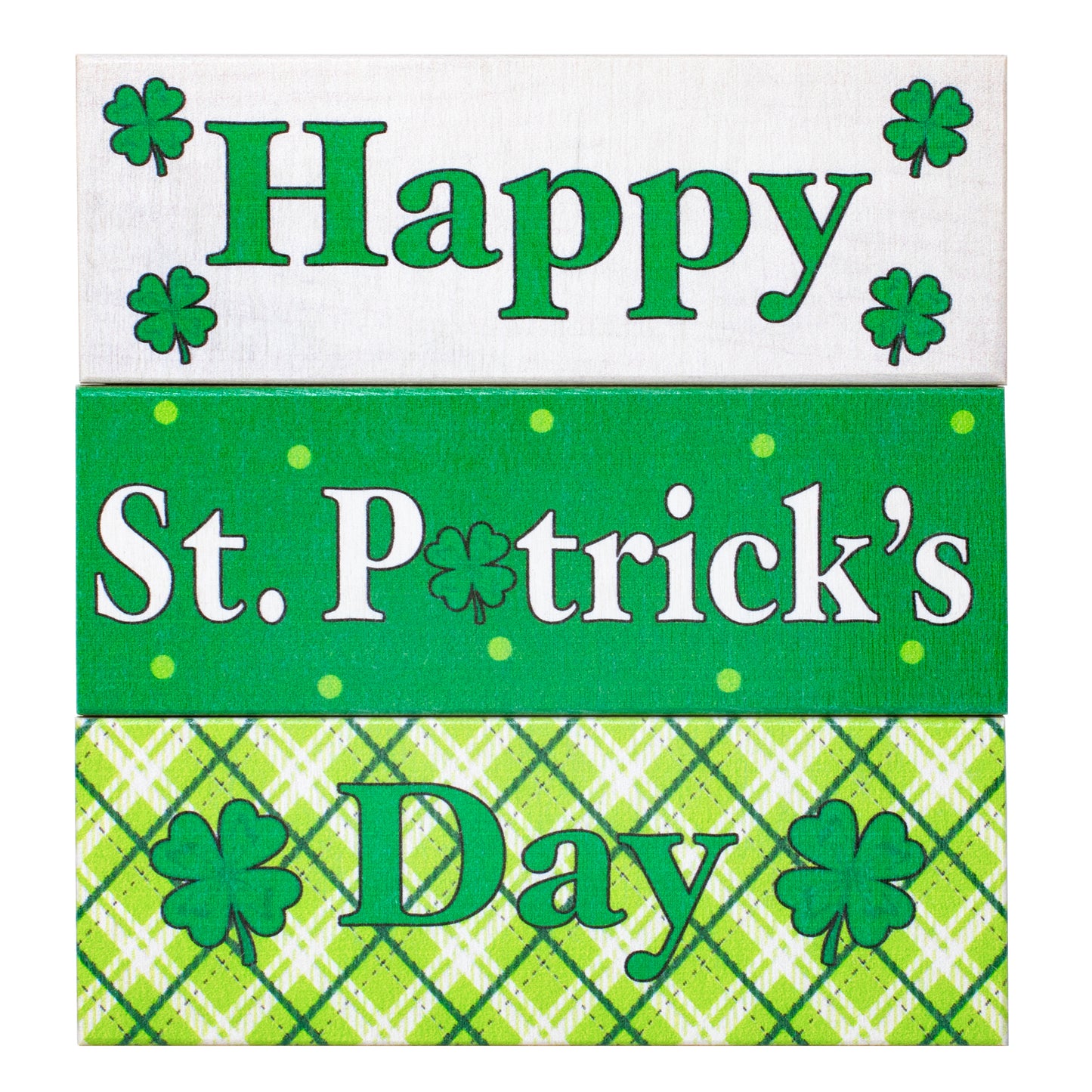 JennyGems St Patricks Day Decorations, Happy St. Patrick's Day, St Patricks Day Tiered Tray Decor, Irish Decor, 3 Piece Wooden Block Set, Irish Gifts