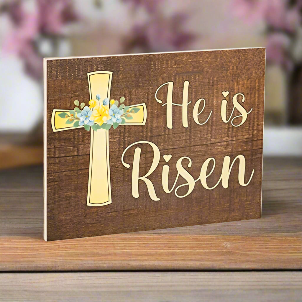 He Is Risen Christian Easter Sign