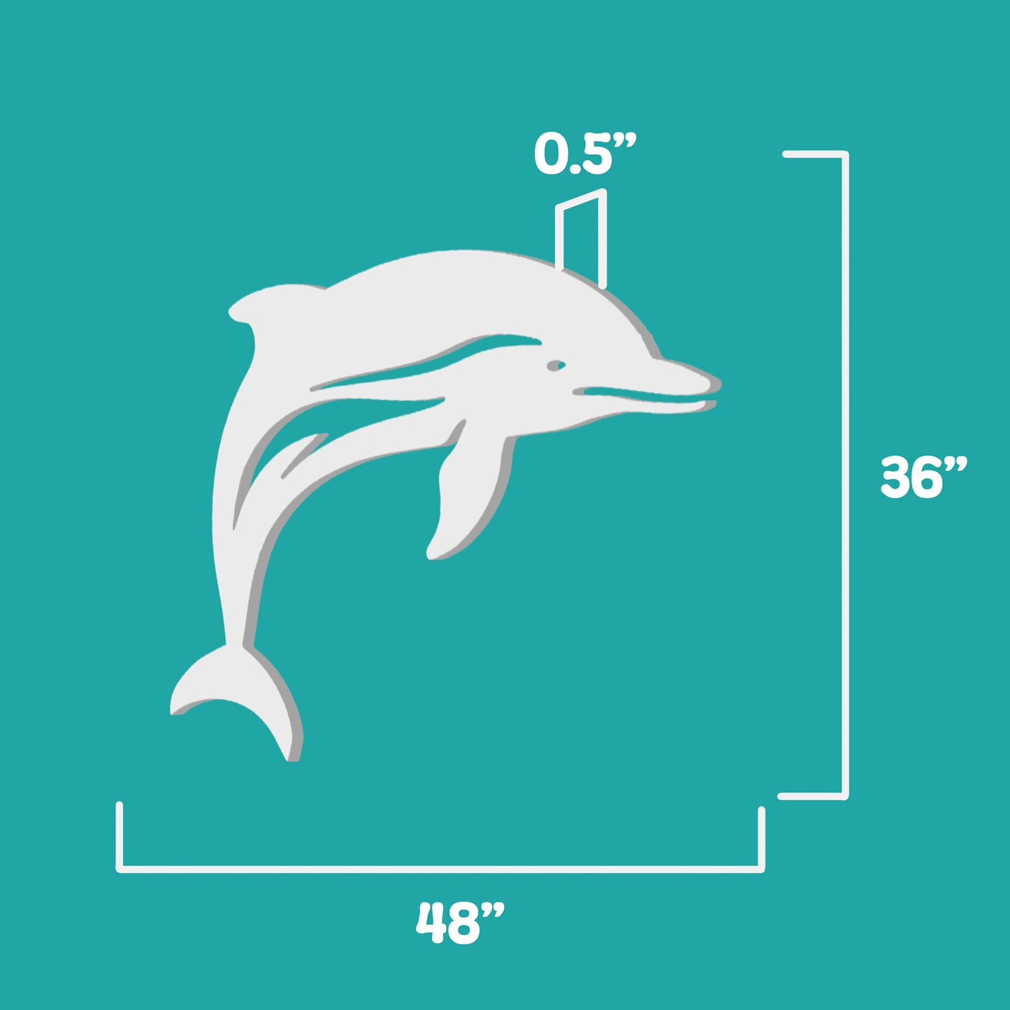 Outdoor PVC Dolphin Sign, 4 Foot