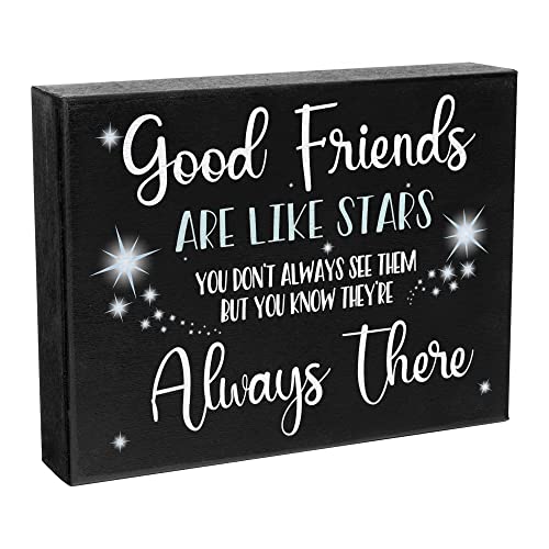 JennyGems Good Friends Are Like Stars, Friendship Gifts, Birthday Gifts for Friends, 8x6 Inch Wood Sign, Good Friends Gifts Sign Decor, Graduation Going Away Gifts for Friend