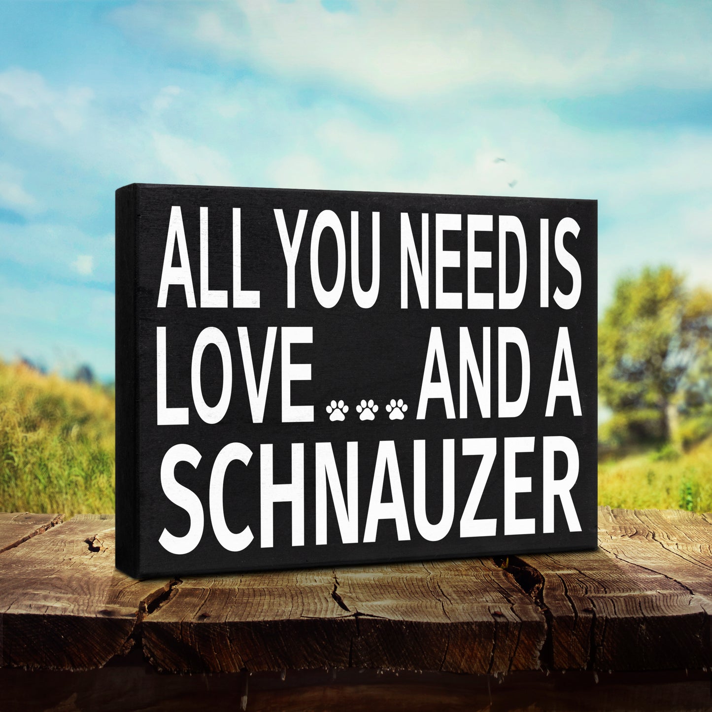 JennyGems All You Need Is Love and a Schnauzer Sign, Schnauzer Gifts, Schnauzer Decor, Wall Art, Schnauzer Moms, Schnauzer Lover, 8x6 in Wood Wall Hanging