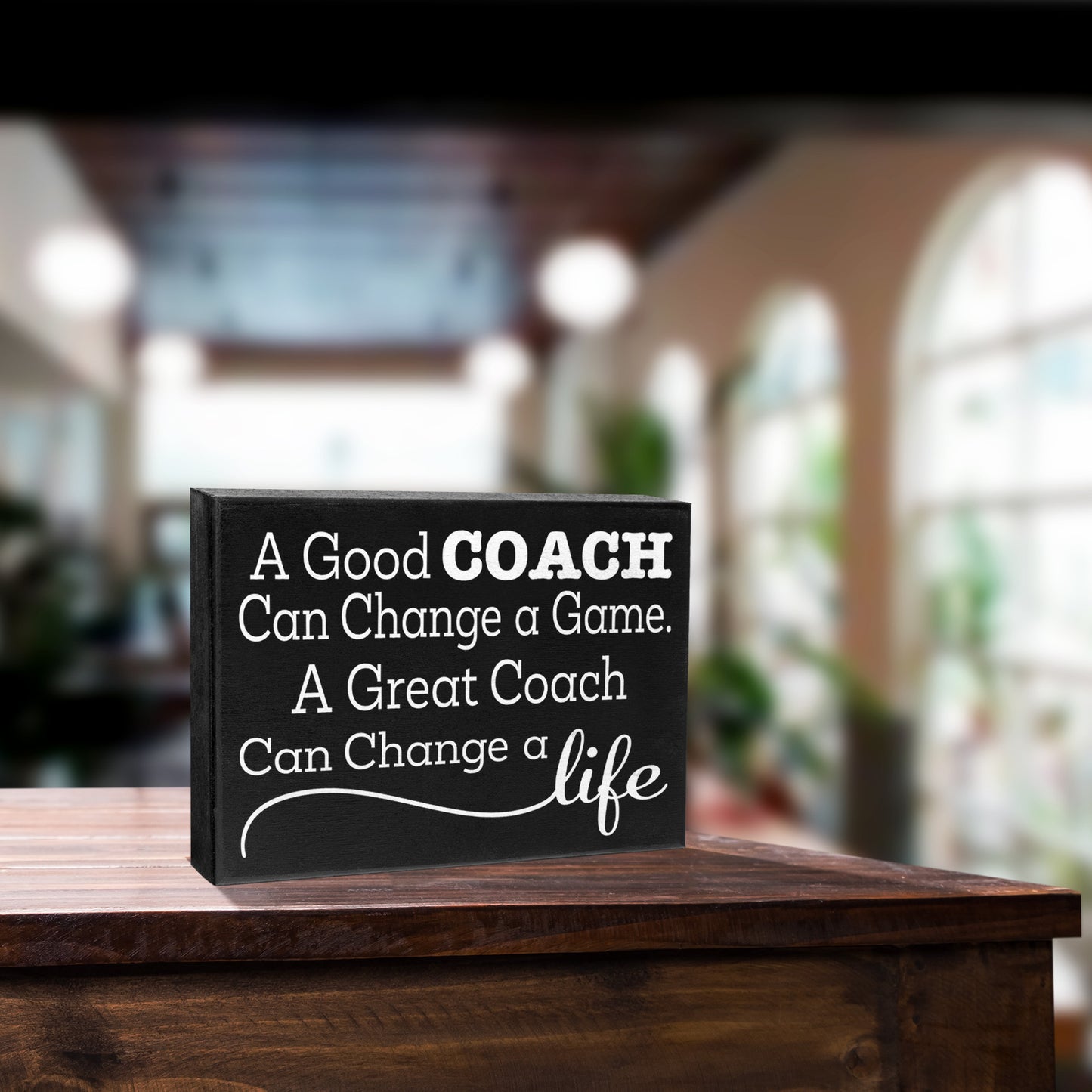 JennyGems A Good Coach Can Change a Game, A Great Coach Can Change a Life Wooden Sign - Meaningful Gift for Coach, Made in the USA