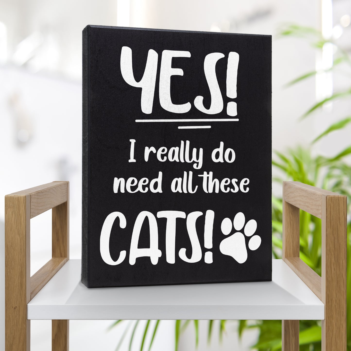 JennyGems Gifts for Cat Lovers, Yes I Really Do Need All These Cats 6x8 Inch Wood Sign, Cat Stuff for Cat Lovers, Cat Lover Gifts Crazy Cat Lady Gifts, Funny Cat Signs, Cat Mom Gifts Cat Decor