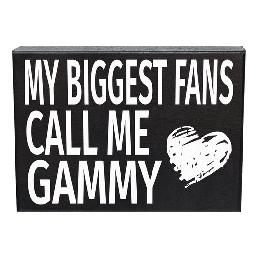 JennyGems Gifts for Gammy, Gammy Gifts from Grandkids, My Biggest Fans Call Me Gammy Wooden Sign, Gammy Gifts for Christmas, Gammy Birthday Gifts