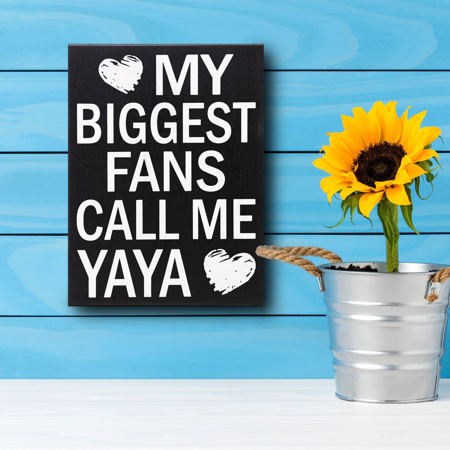 JennyGems Gifts for Yaya, Yaya Gifts from Grandkids, My Biggest Fans Call Me Yaya Wood Box Sign, Best Yaya Wall Decor, Yaya Gifts for Christmas, Yaya Birthday Gifts, Yaya Home Decor Plaque