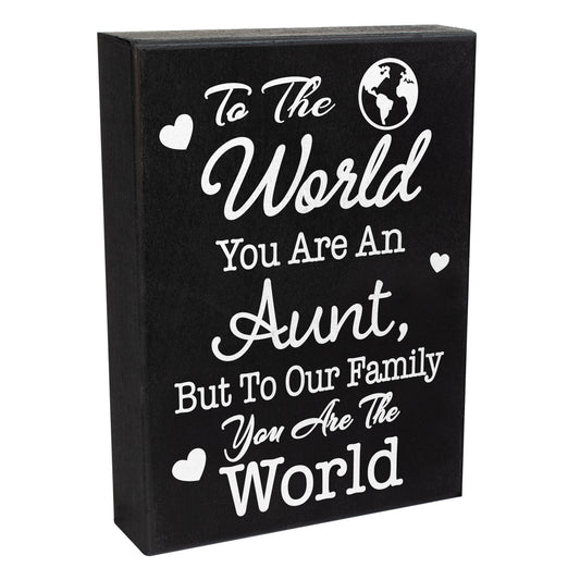 JennyGems Aunt Gifts Sign Decor Plaque, Meaningful Gift for Aunt, Wall Hanging, Tabletop and Shelf Accent 6x8 Inches, Made in USA