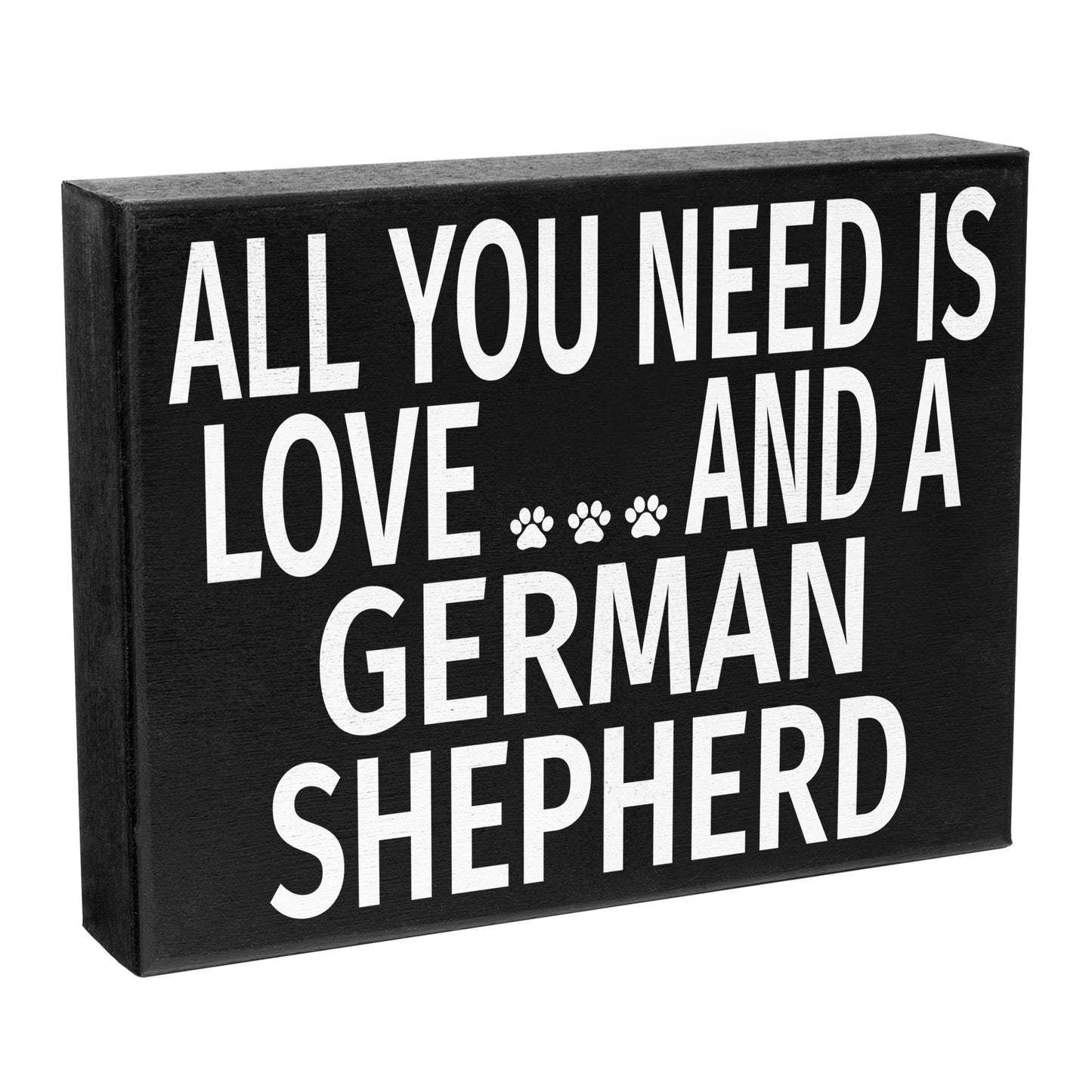 JennyGems All You Need is Love and a German Shepherd | Wooden Box Sign | German Shepherd Dog Home Accent | American Made