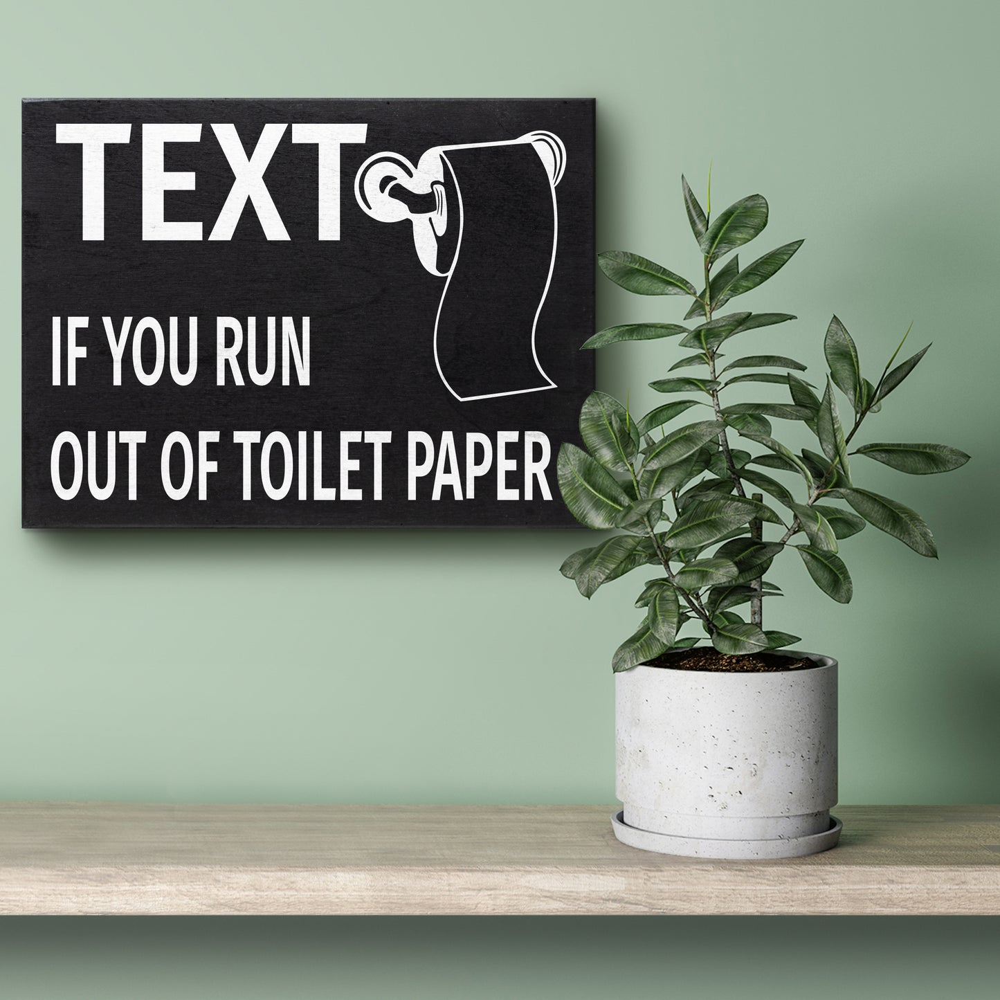 JennyGems Funny Farmhouse Bathroom Signs, Text If You Run Out Of Toilet Paper, 8x6 Inch Wood Sign, Cute Guest Bathroom Wall Art, Funny Bathroom Decor, Bathroom Wall Decor